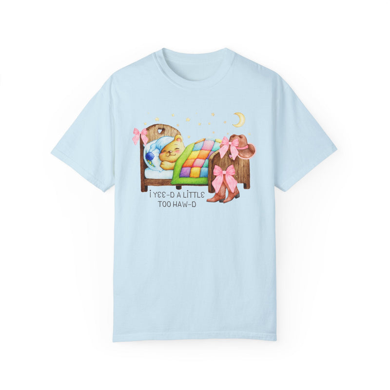 Funny Cottagecore Sleeping Bear Tee Shirt with Stars: Nineties Throwback Shirt for Animal Lover, Groovy Western Aesthetic Tee, Coquette Bows - Opal and June