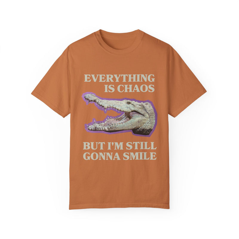 Funny Crocodile Tee Shirt: Everything is Chaos - Opal and June