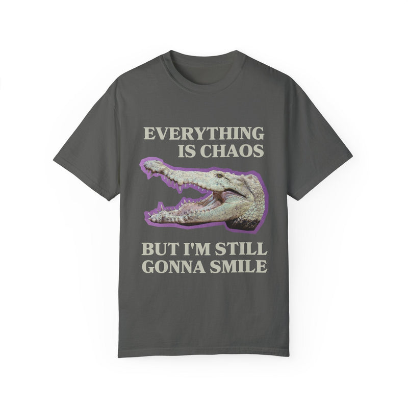 Funny Crocodile Tee Shirt: Everything is Chaos - Opal and June