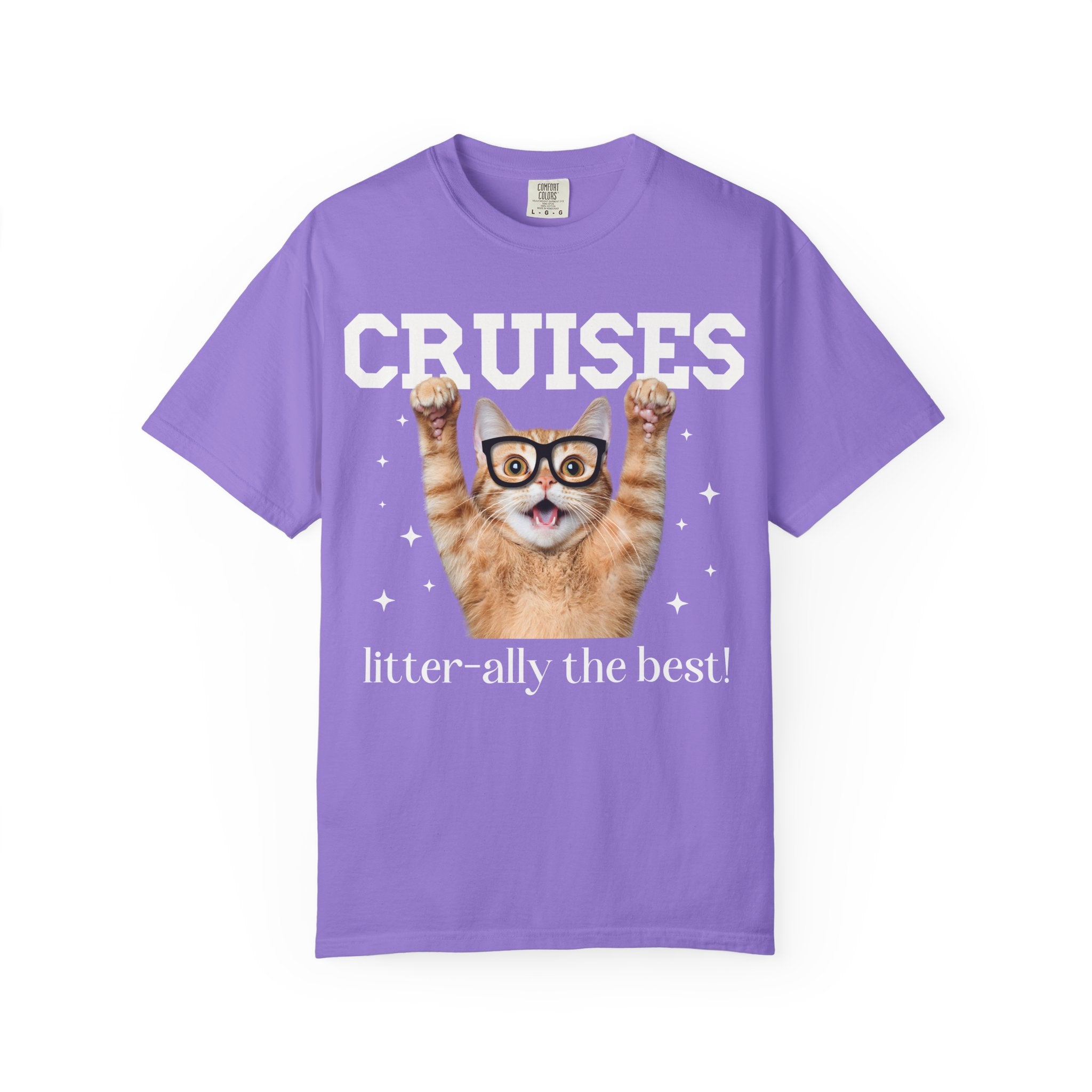 Funny Cruse Lover Tee Shirt for Cat Lover, Cat Mom or Cat Dad T-Shirt, Matching Cruise Shirt with Friends, Silly Drunk Bachelorette Cat Tee - Opal and June