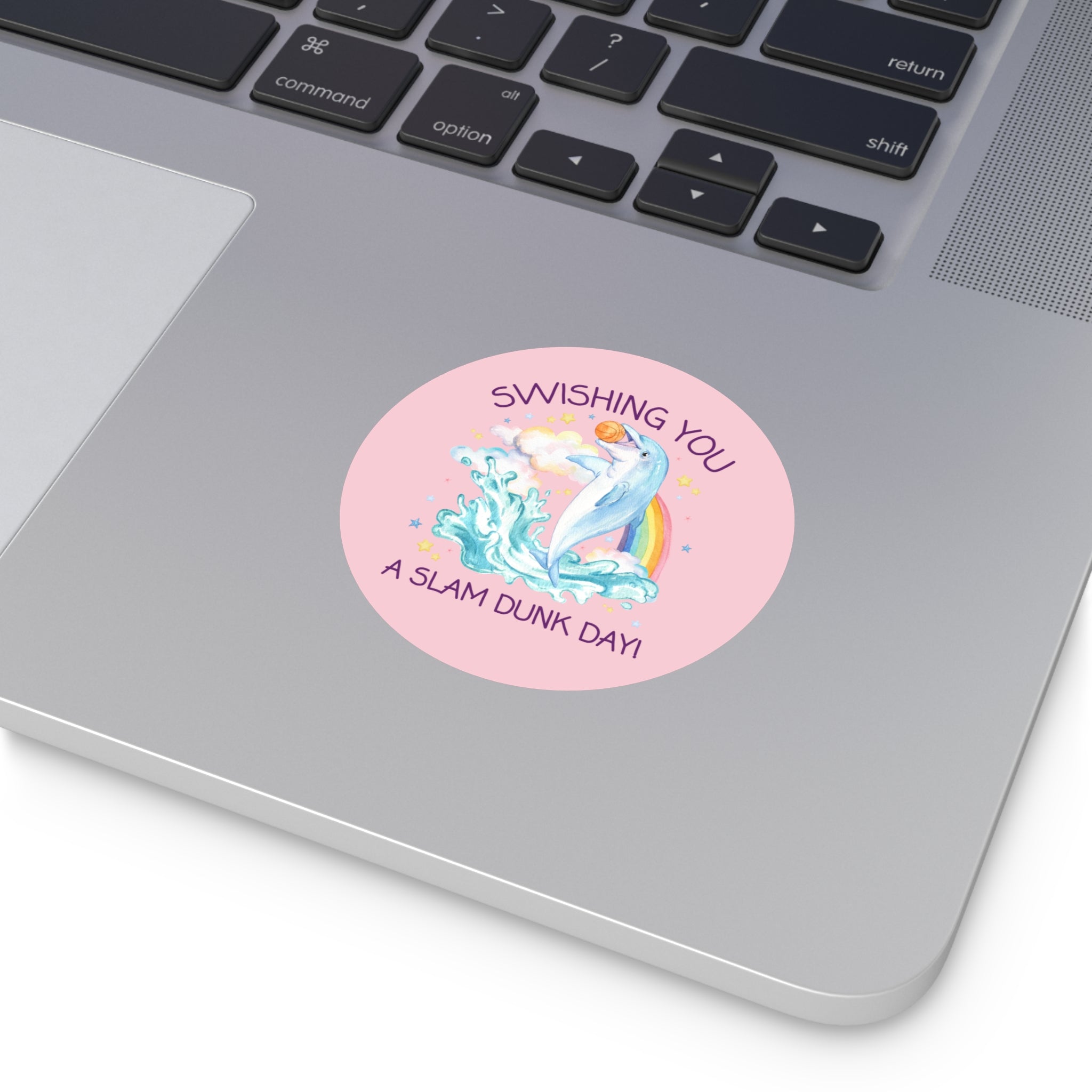 Funny Dolphin Lover Sticker for Friend Who Loves Basketball: Cute 90s Aesthetic Animal Lover Gift, Positive Affirmation, Dreamcore Weirdcore - Opal and June