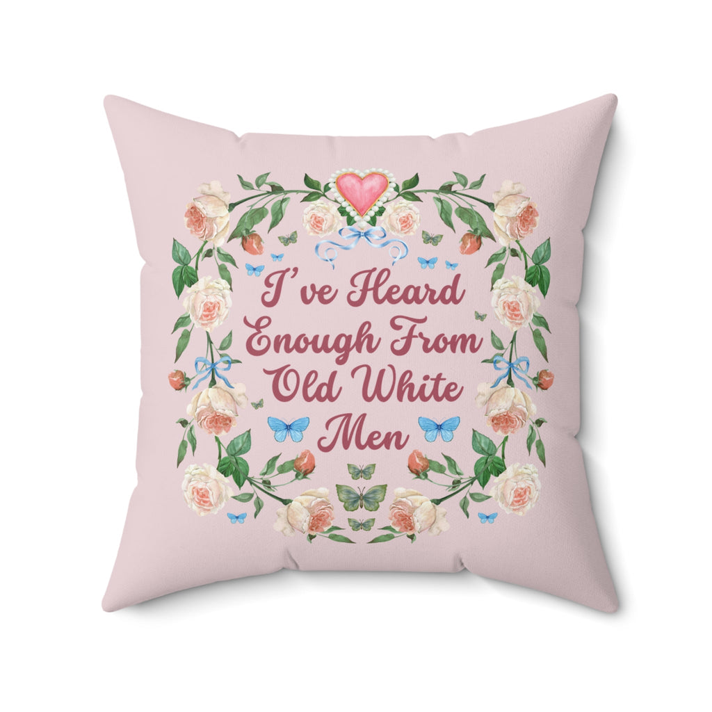 Funny Feminist Pillow with Roses - Opal and June