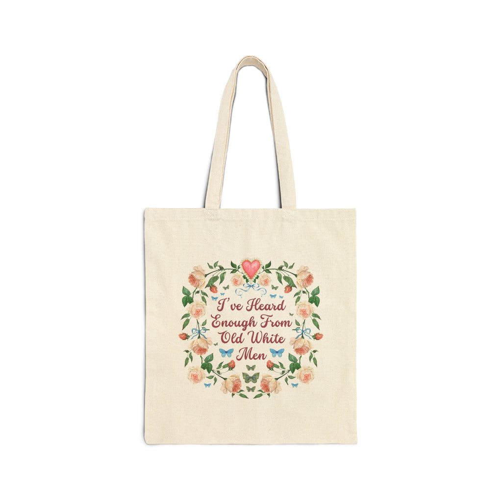 Funny Feminist Tote Bag with Roses - Opal and June