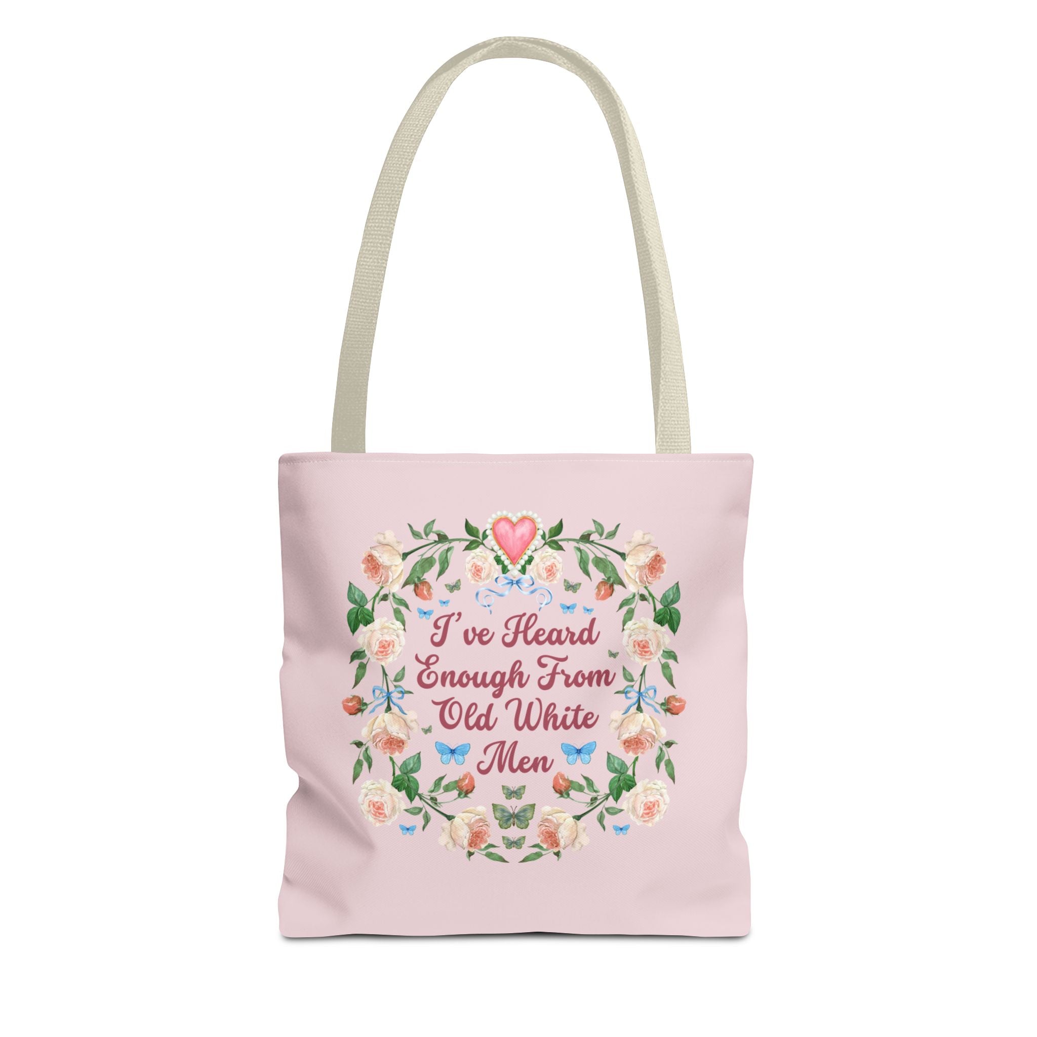 Funny Feminist Tote Bag with Roses: Eclectic Grandma Aesthetic Tote - Opal and June