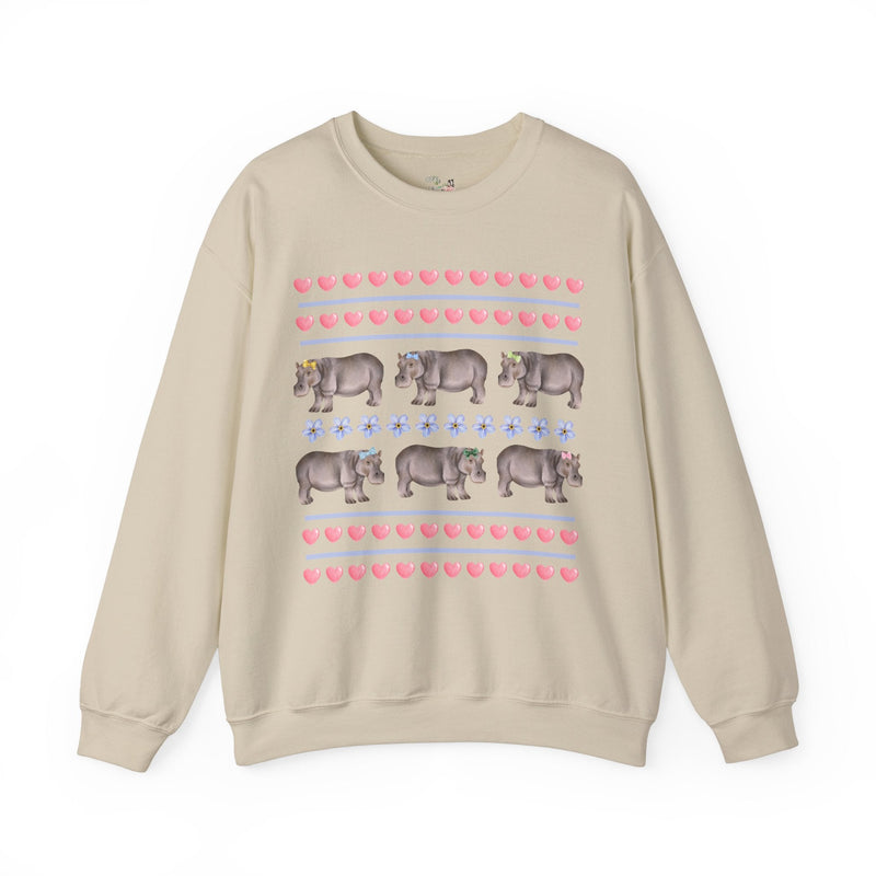 Funny Floral Hippo Sweatshirt - Opal and June