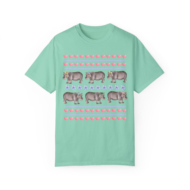 Funny Floral Hippo T-Shirt - Opal and June