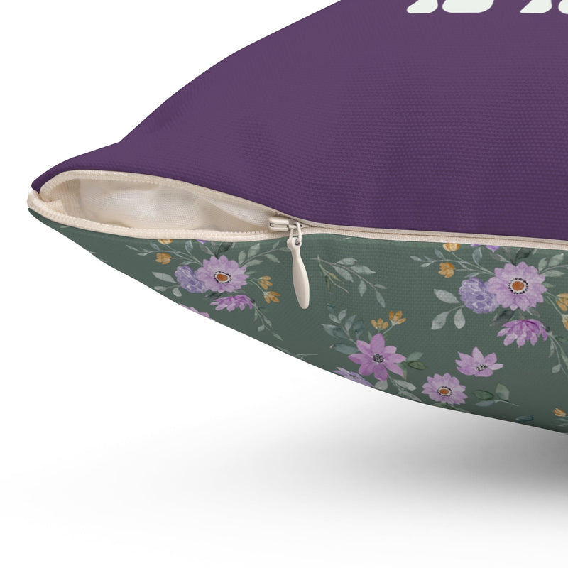 Funny Floral Lion Pillow, Cottagecore Flowers: All I Want is a Nap - Opal and June
