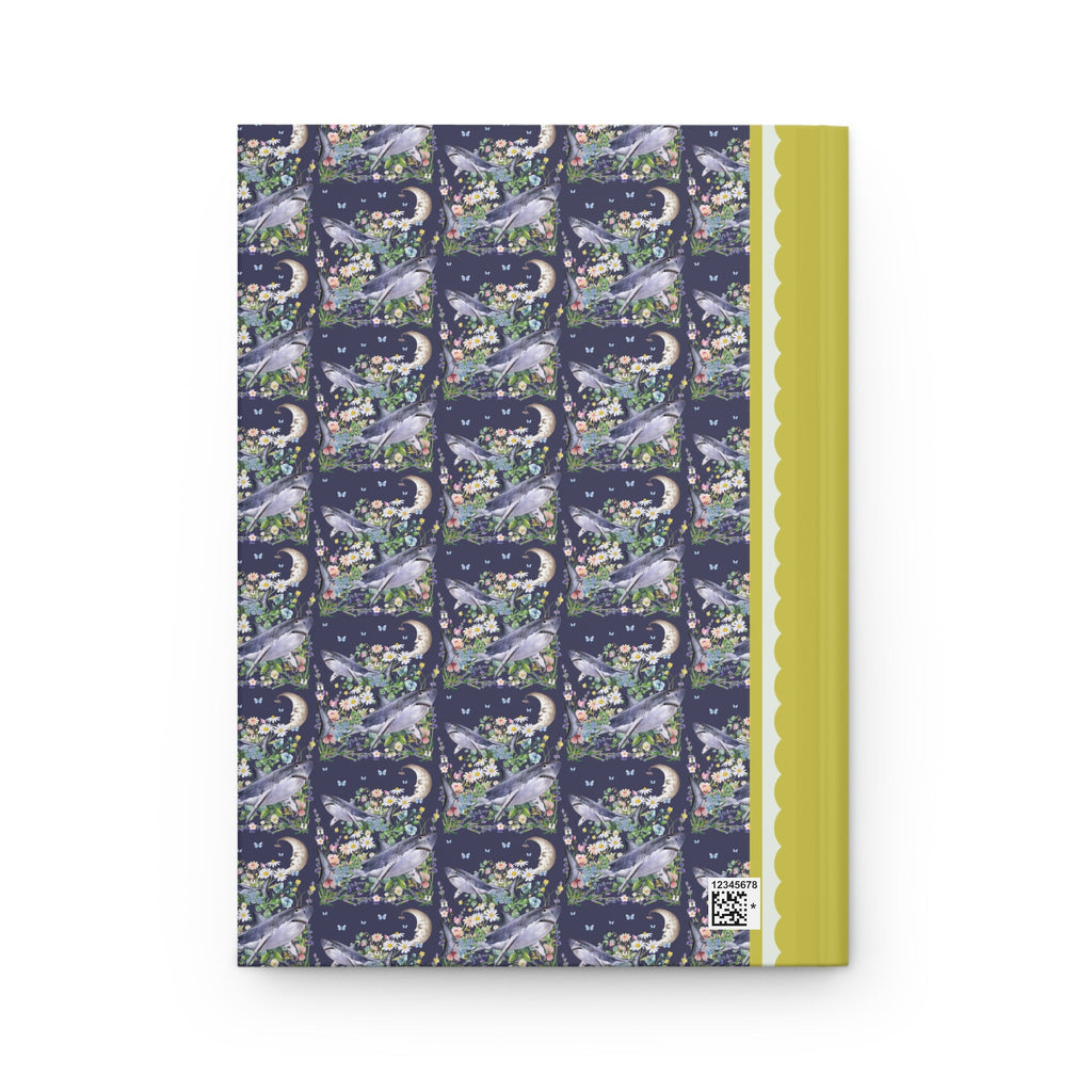 Funny Floral Shark Notebook with Moon and Flowers: Vintage Aesthetic Maximalist Journal with Lined Pages for Friend Who Loves Sharks - Opal and June