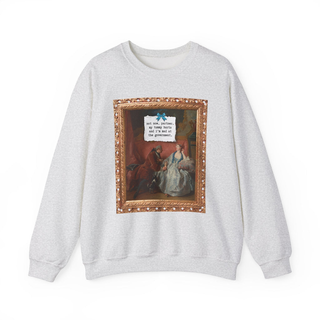 Funny French Art History Sweatshirt for Humanities Major Who's Mad at the Government, Cute Feminist Shirt with Bow, Jean François de Troy - Opal and June