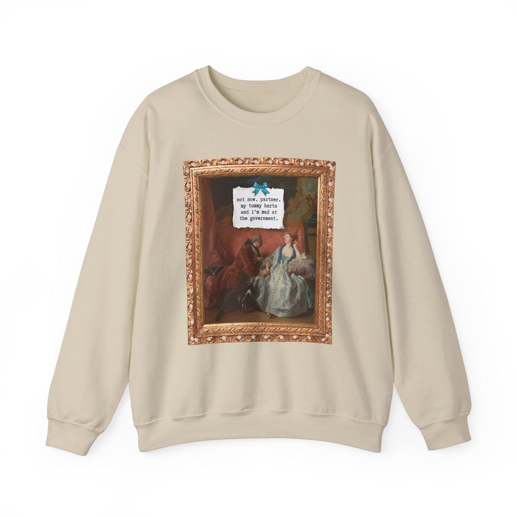 Funny French Art History Sweatshirt for Humanities Major Who's Mad at the Government, Cute Feminist Shirt with Bow, Jean François de Troy - Opal and June