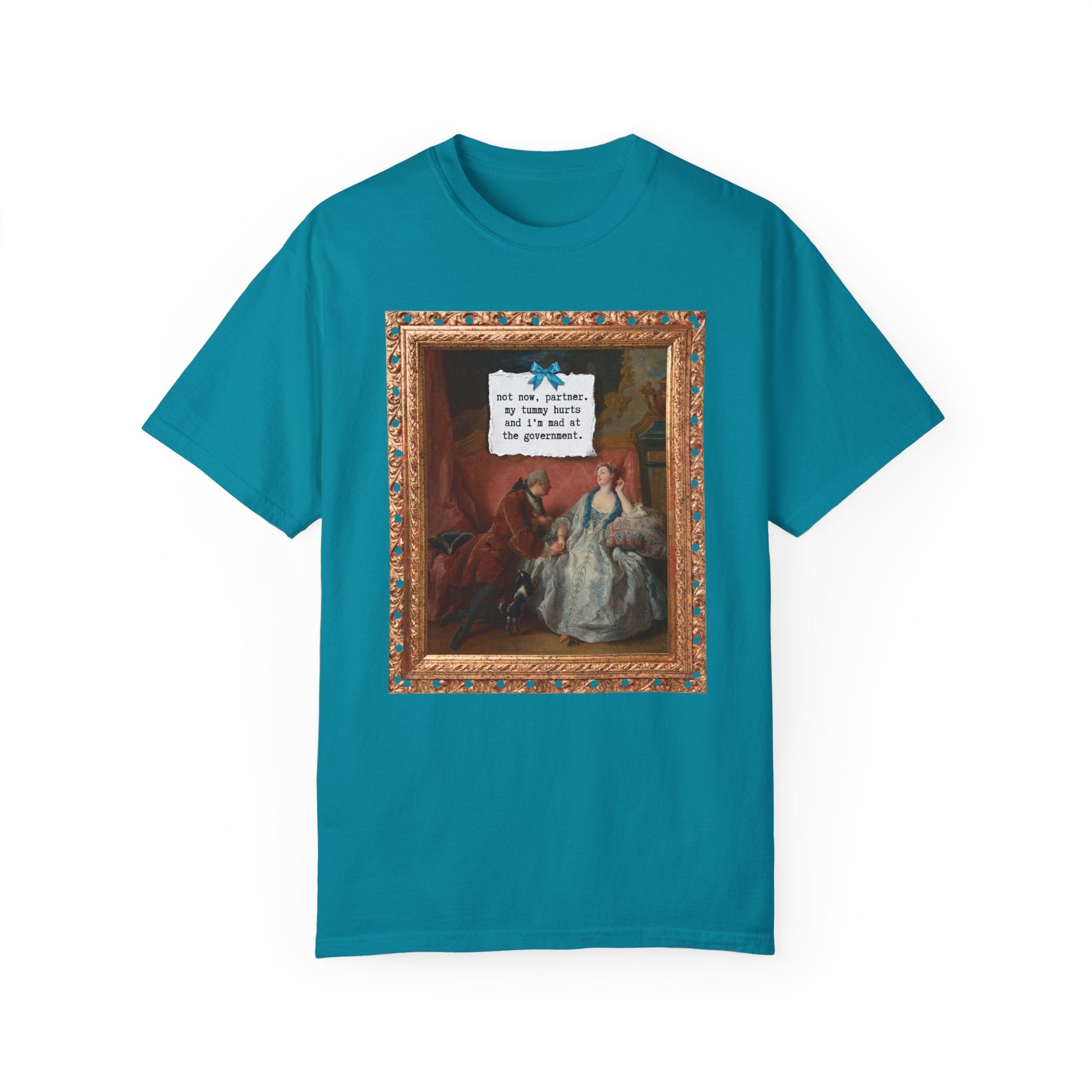 Funny French Art History Tee Shirt for Humanities Major Who's Mad at the Government, Cute Feminist T-Shirt with Bow, Jean François de Troy - Opal and June