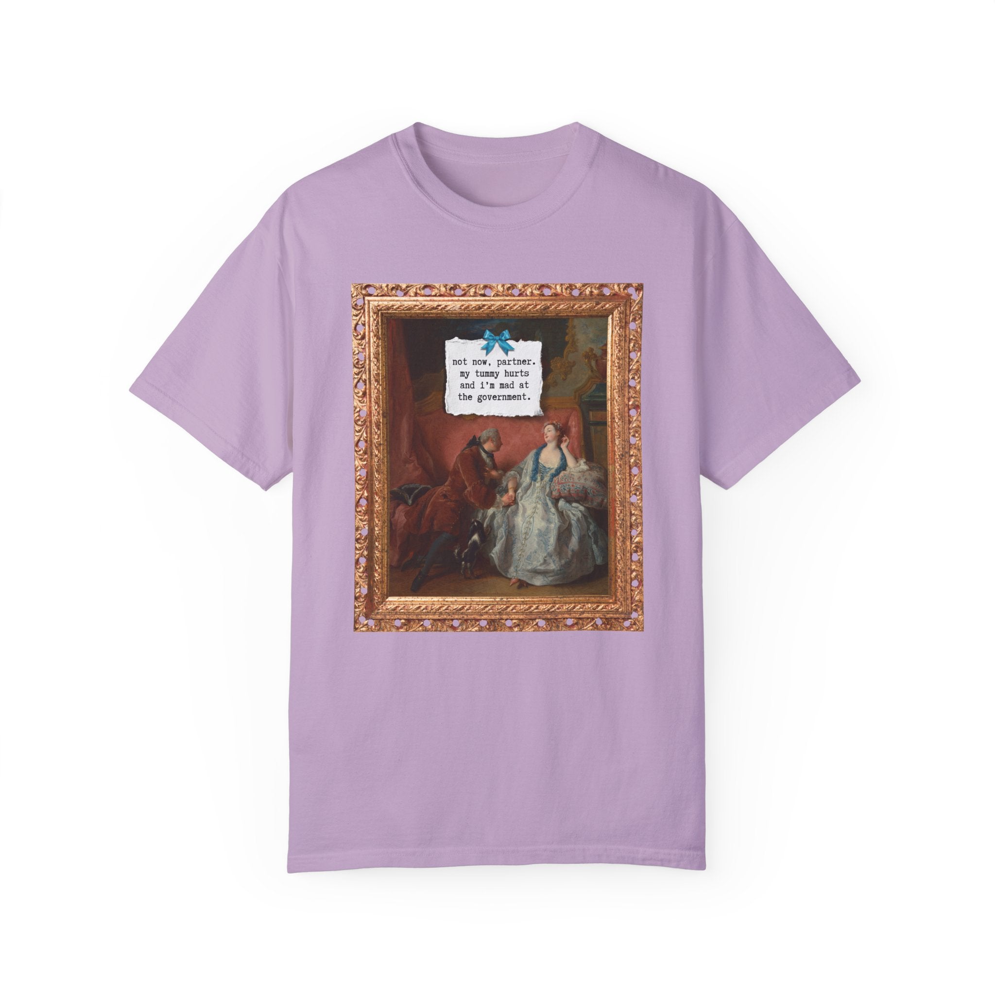 Funny French Art History Tee Shirt for Humanities Major Who's Mad at the Government, Cute Feminist T-Shirt with Bow, Jean François de Troy - Opal and June