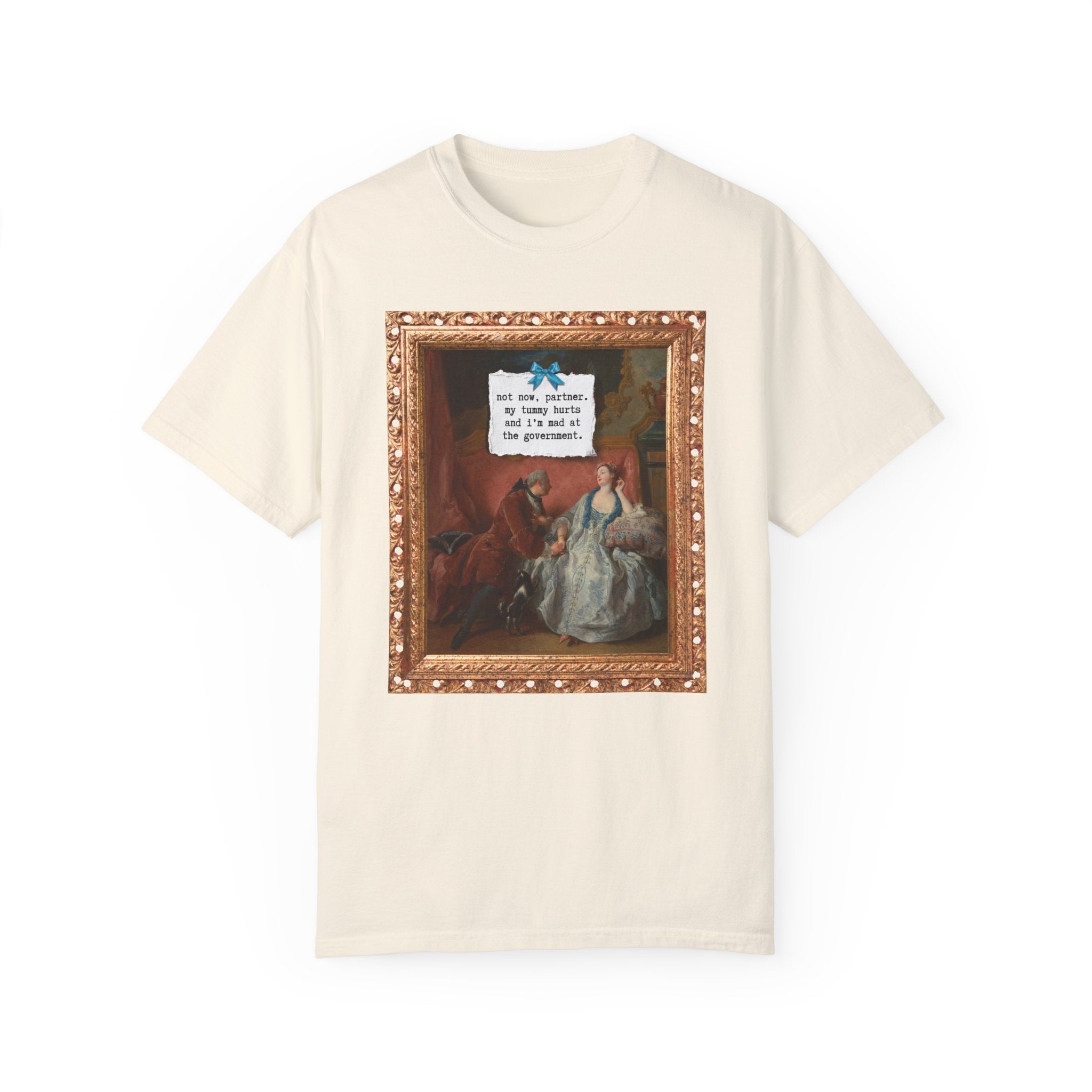 Funny French Art History Tee Shirt for Humanities Major Who's Mad at the Government, Cute Feminist T-Shirt with Bow, Jean François de Troy - Opal and June