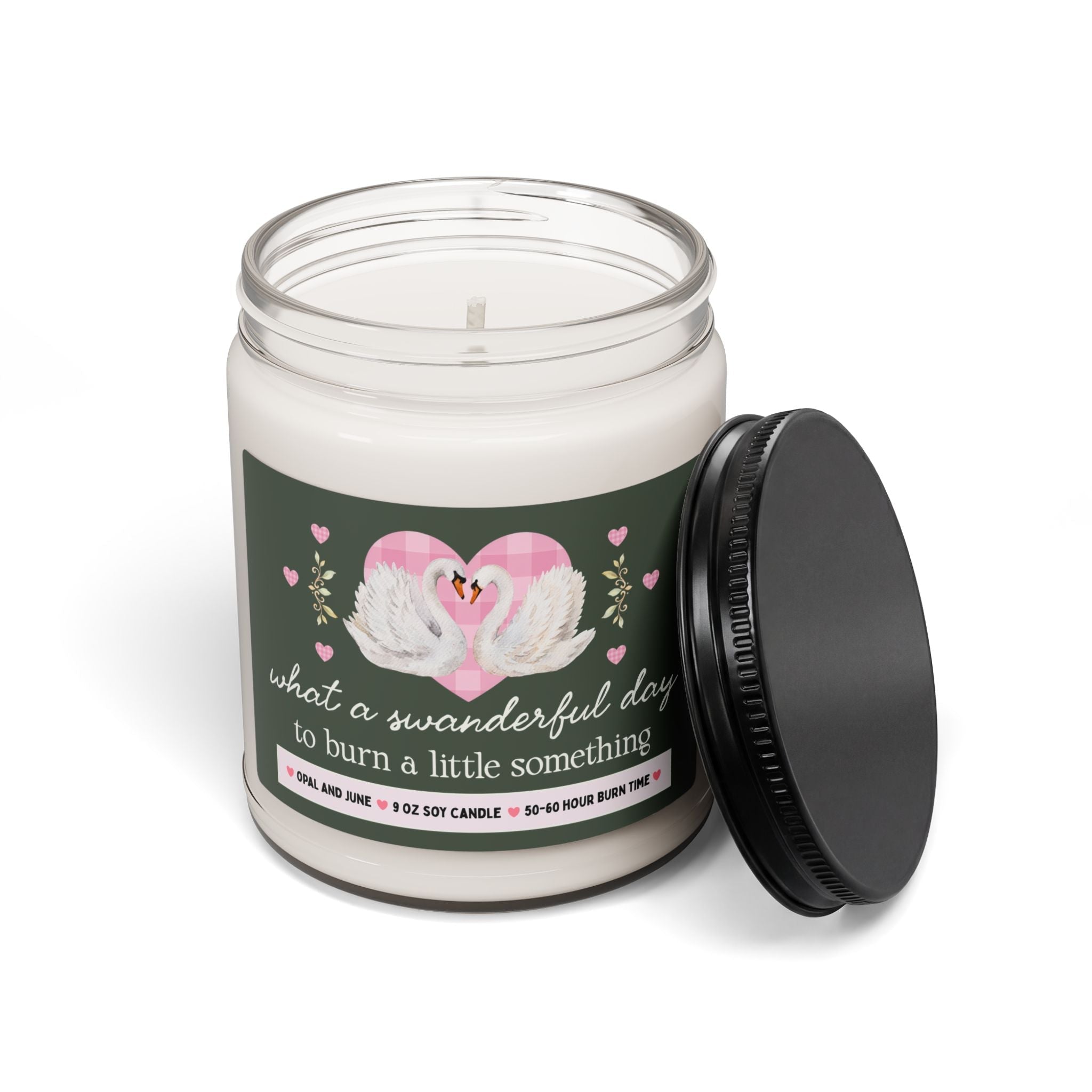 Funny Friend Gift for Birthday, Candle with Swans: What a Swanderful Day to Burn a Little Something, 9 Oz Candle Silly Rage Consumes Me Vibe - Opal and June