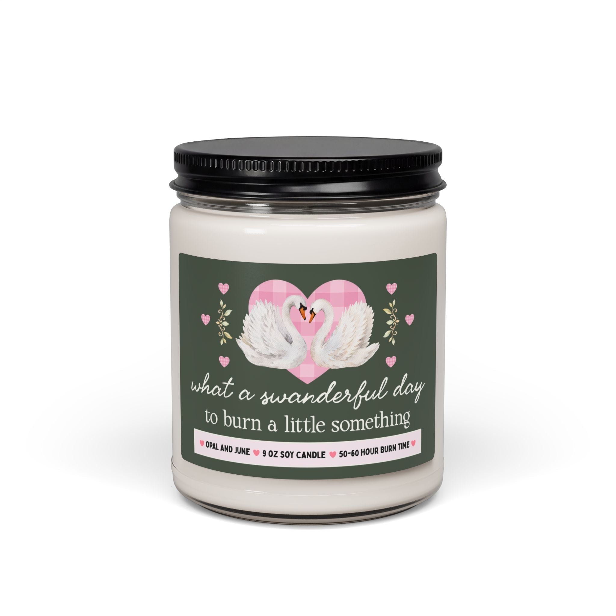 Funny Friend Gift for Birthday, Candle with Swans: What a Swanderful Day to Burn a Little Something, 9 Oz Candle Silly Rage Consumes Me Vibe - Opal and June