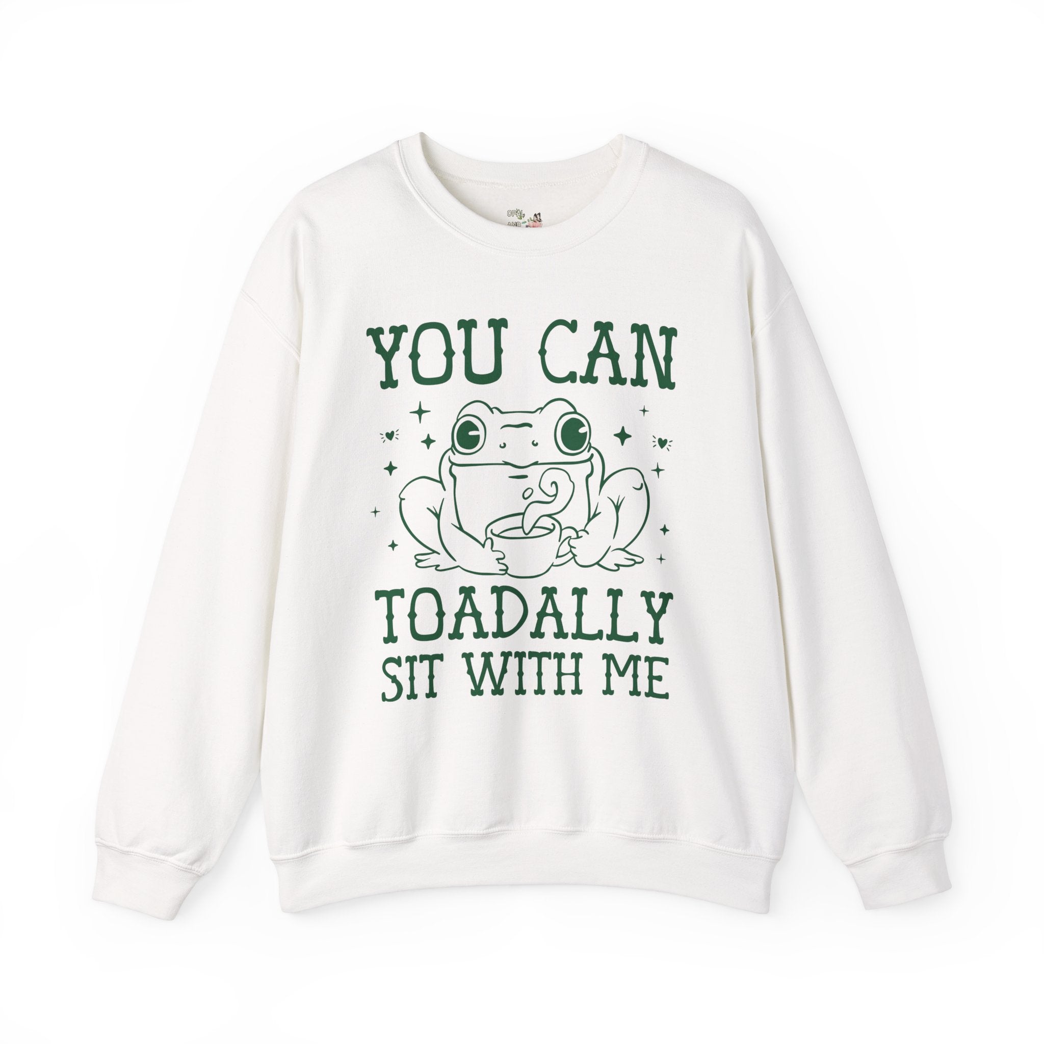 Funny Frog Lover Sweatshirt with Positive Affirmation, Cute Animal Lover Gift for Coffee Lover, Nostalgic 90s or Early 2000s Aesthetic Frog - Opal and June