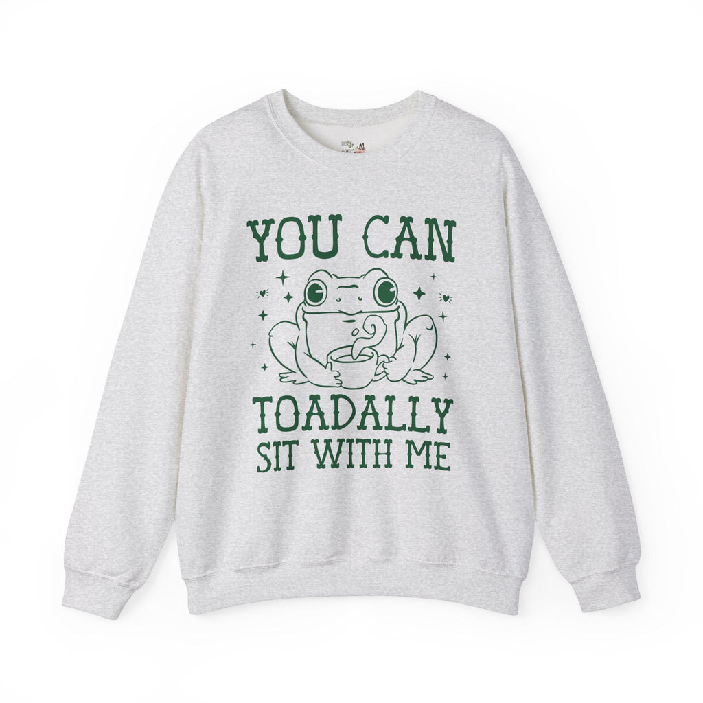 Funny Frog Lover Sweatshirt with Positive Affirmation, Cute Animal Lover Gift for Coffee Lover, Nostalgic 90s or Early 2000s Aesthetic Frog - Opal and June