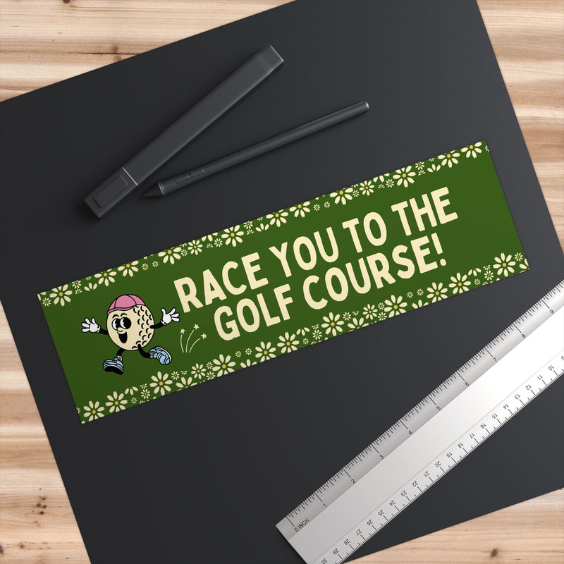 Funny Golf Lover Bumper Sticker for Mom, Daughter Who Plays Golf, Sixteenth Birthday Gift, Floral Golfing Sticker for New Driver or Teen - Opal and June