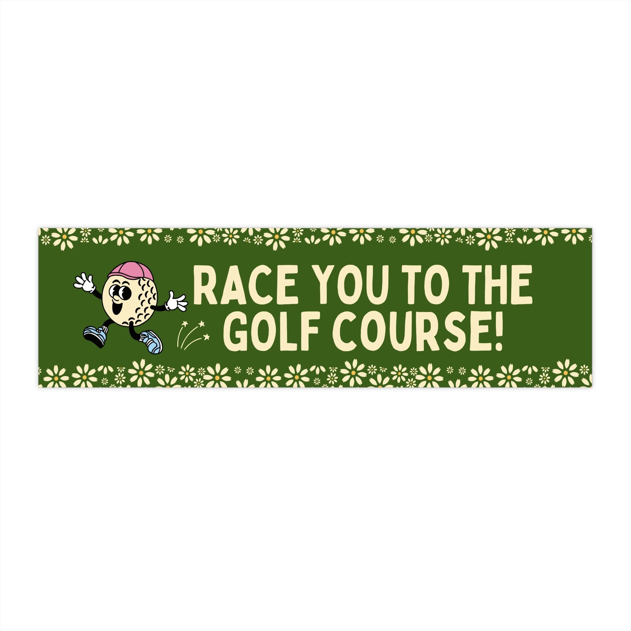 Funny Golf Lover Bumper Sticker for Mom, Daughter Who Plays Golf, Sixteenth Birthday Gift, Floral Golfing Sticker for New Driver or Teen - Opal and June