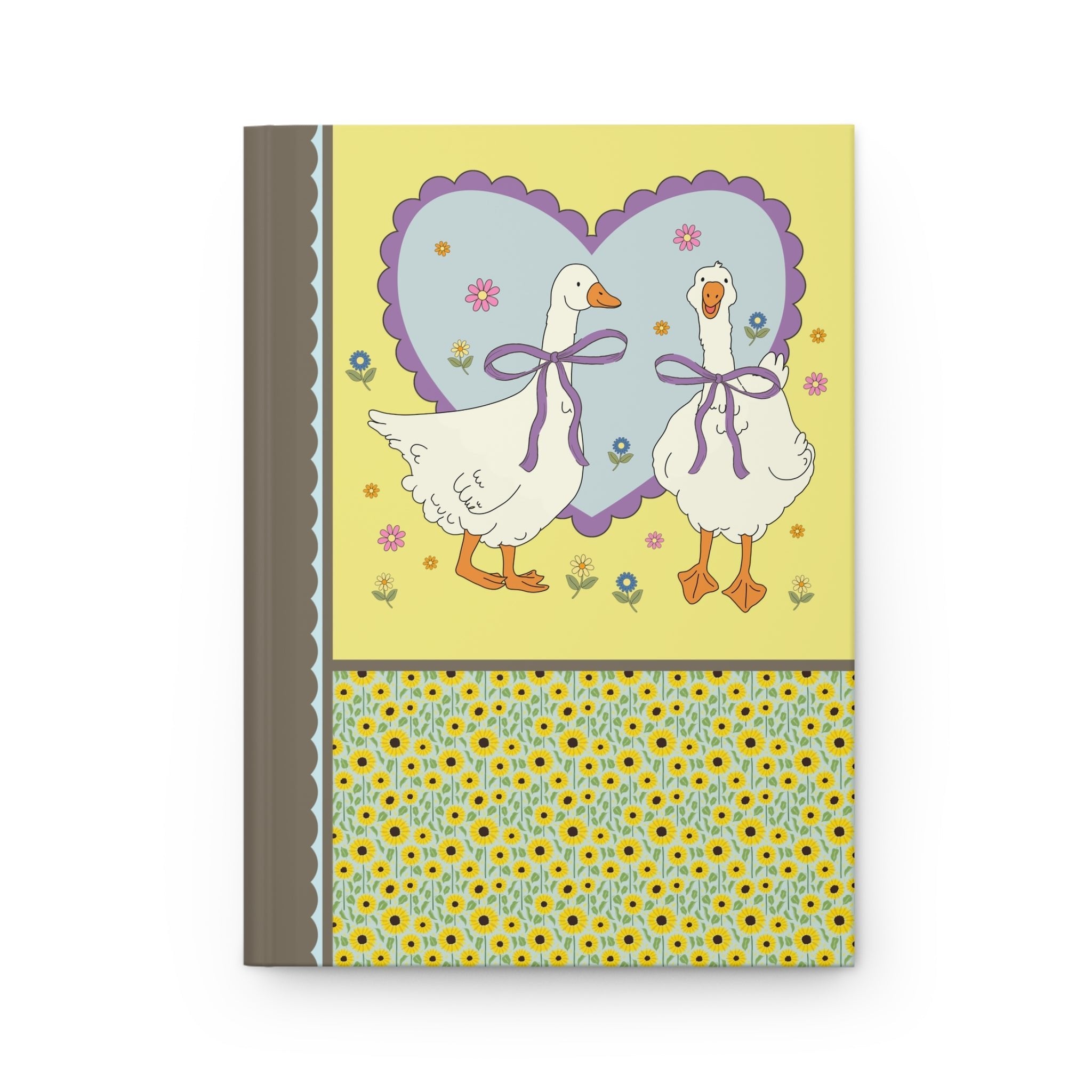 Funny Goose Notebook Your Grandma Would Love: Silly 90s Aesthetic Journal with Flowers Cute Cottagecore Gift for Animal Lover, Cute Geese - Opal and June