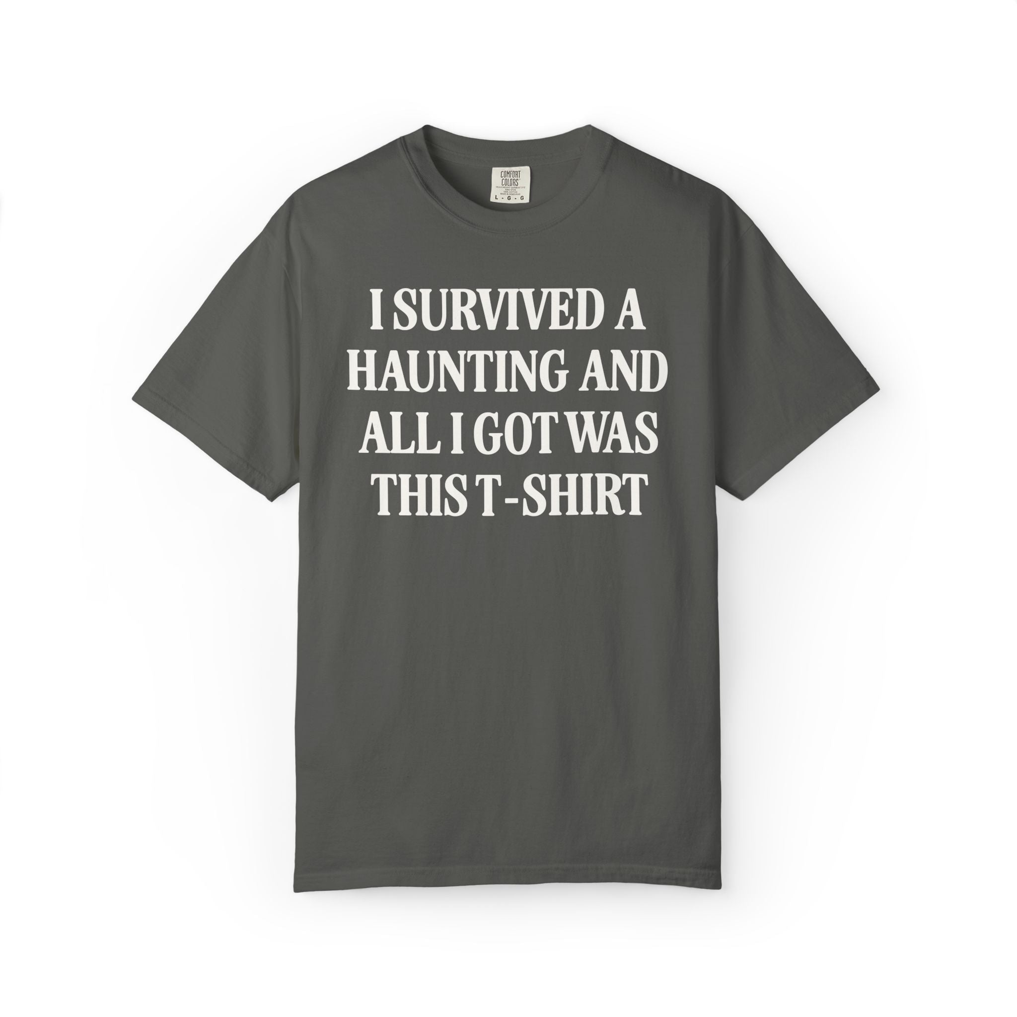 Funny Halloween Tee Shirt for Unhinged Friend Who Loves Spooky Ghosts or Ghost Tours: I Survived a Haunting and All I Got Was This T-Shirt - Opal and June