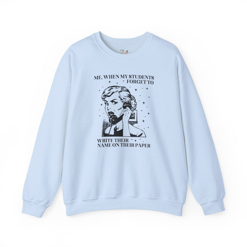 Funny High School Teacher Sweatshirt, Funny Sarcastic ELA Language Arts Teacher Crewneck with Stars, Silly Middle School Math Teacher Gift - Opal and June