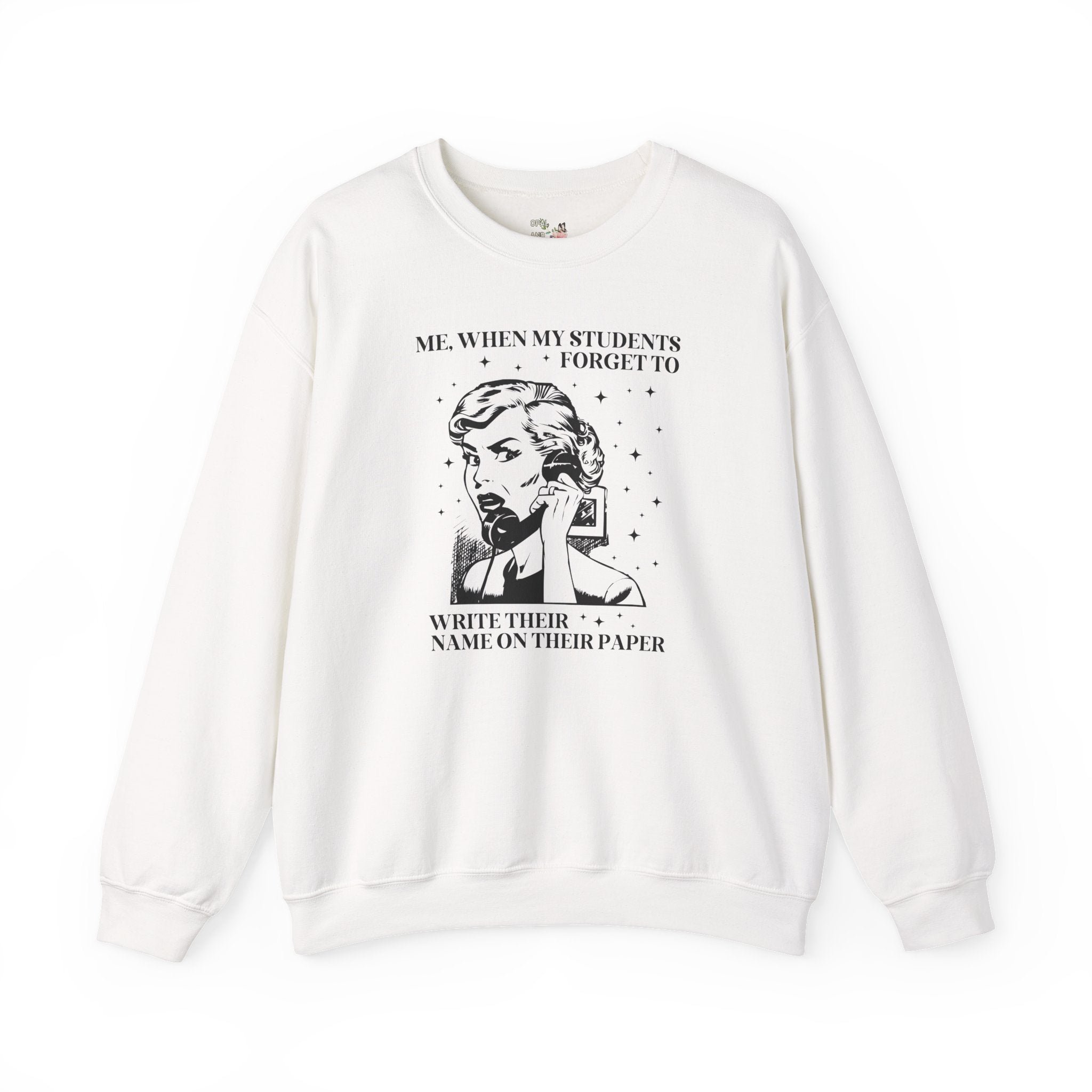 Funny High School Teacher Sweatshirt, Funny Sarcastic ELA Language Arts Teacher Crewneck with Stars, Silly Middle School Math Teacher Gift - Opal and June