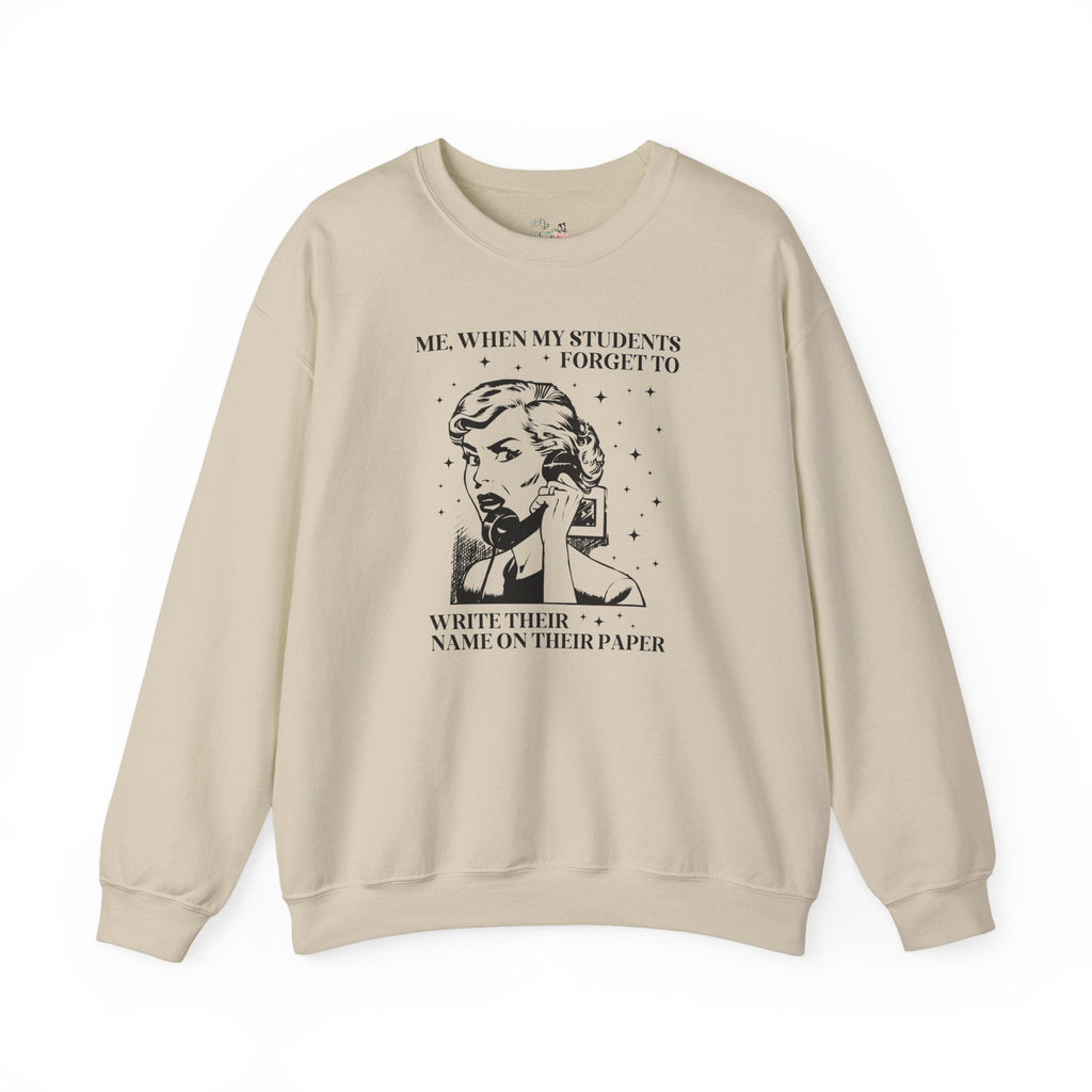 Funny High School Teacher Sweatshirt, Funny Sarcastic ELA Language Arts Teacher Crewneck with Stars, Silly Middle School Math Teacher Gift - Opal and June
