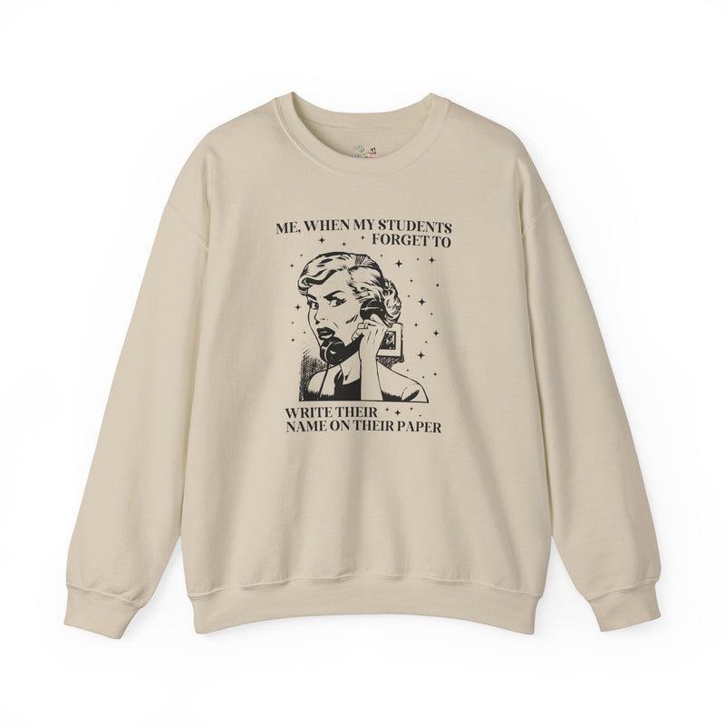 Funny High School Teacher Sweatshirt, Funny Sarcastic ELA Language Arts Teacher Crewneck with Stars, Silly Middle School Math Teacher Gift - Opal and June