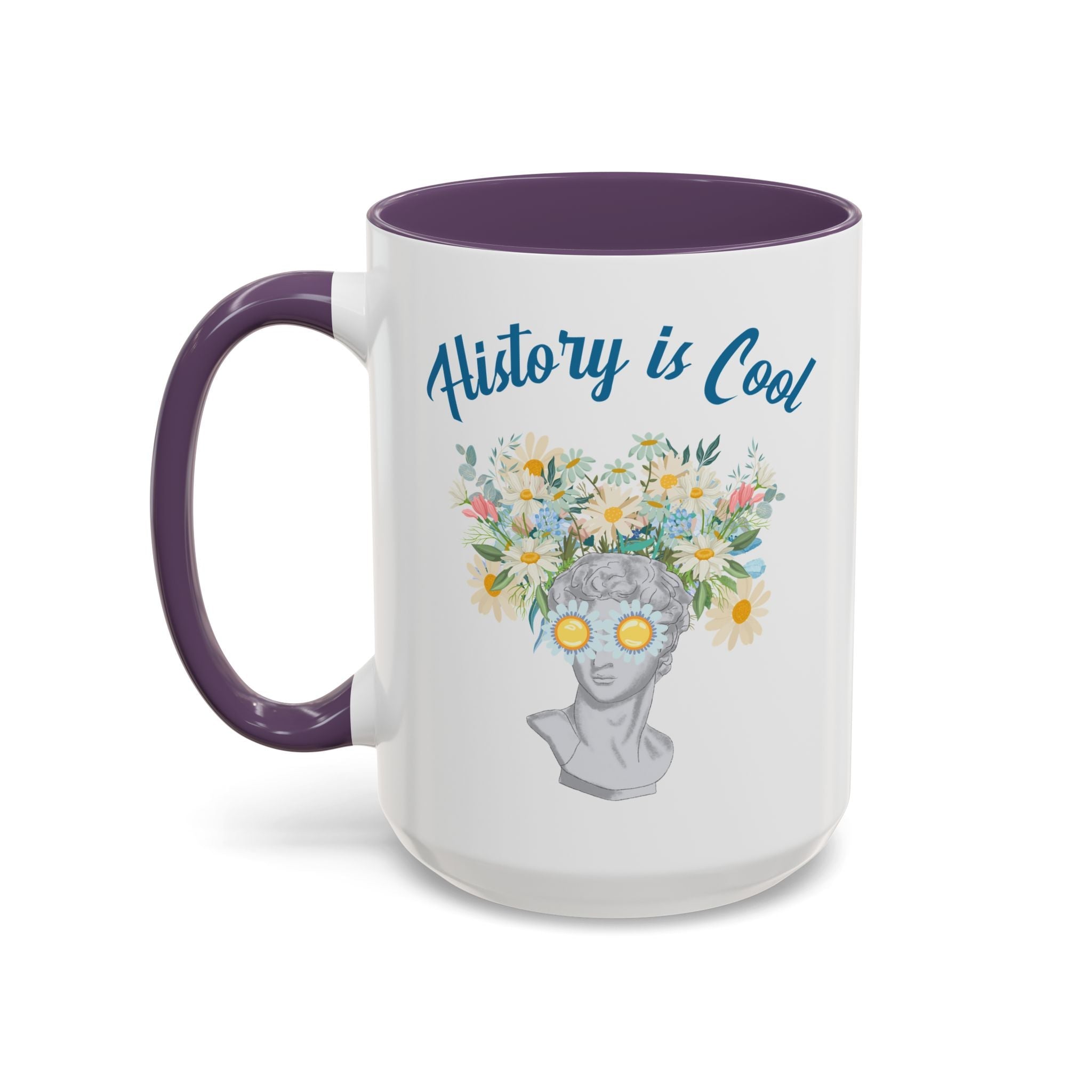 Funny History Coffee Mug for History Teacher: History is Cool, Social Studies Gift,History Professor Teacher Appreciation Gift, Floral Whimsigoth Mug - Opal and June