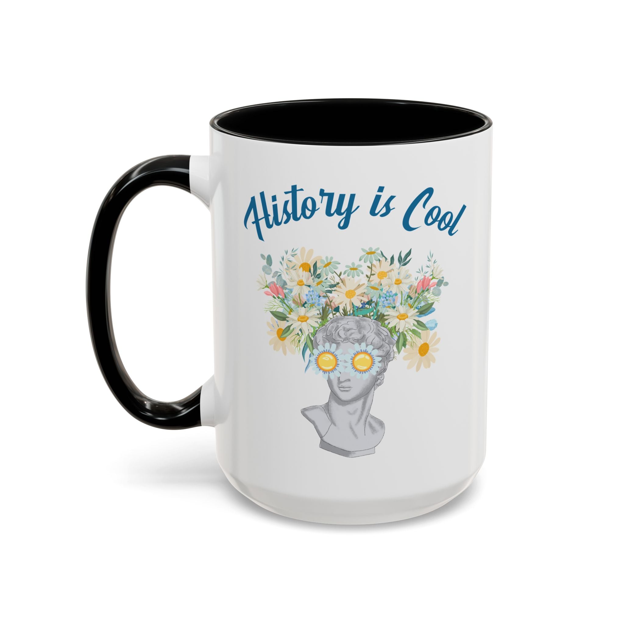 Funny History Coffee Mug for History Teacher: History is Cool, Social Studies Gift,History Professor Teacher Appreciation Gift, Floral Whimsigoth Mug - Opal and June