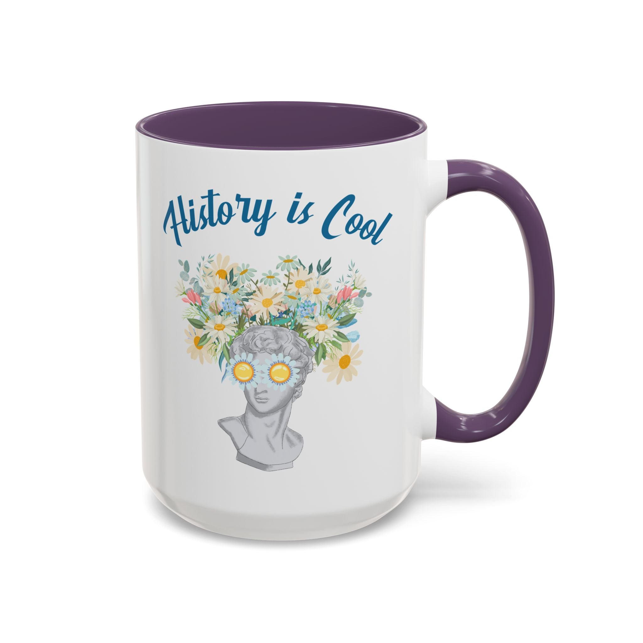 Funny History Coffee Mug for History Teacher: History is Cool, Social Studies Gift,History Professor Teacher Appreciation Gift, Floral Whimsigoth Mug - Opal and June