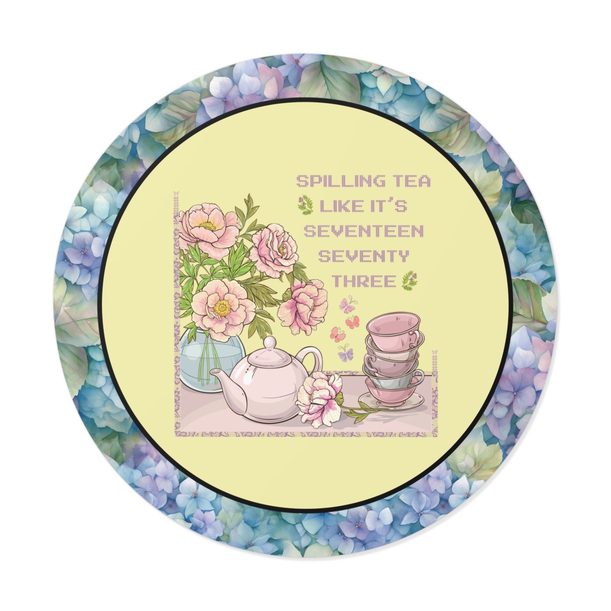 Funny History Gift: Spilling Tea Like 1773, Floral Cottagecore Sticker, American History Professor, Social Studies Teacher, History Major - Opal and June