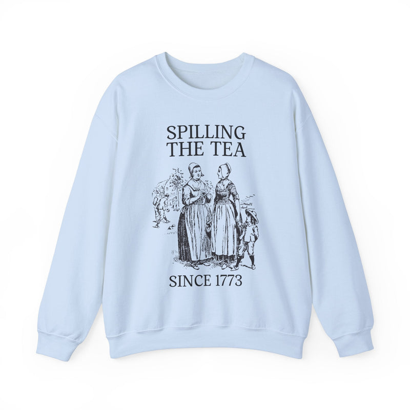 Funny History Teacher Crewneck: Spilling The Tea Since 1773, Cute American History Crewneck, Social Studies Teacher Gift, History Professor - Opal and June