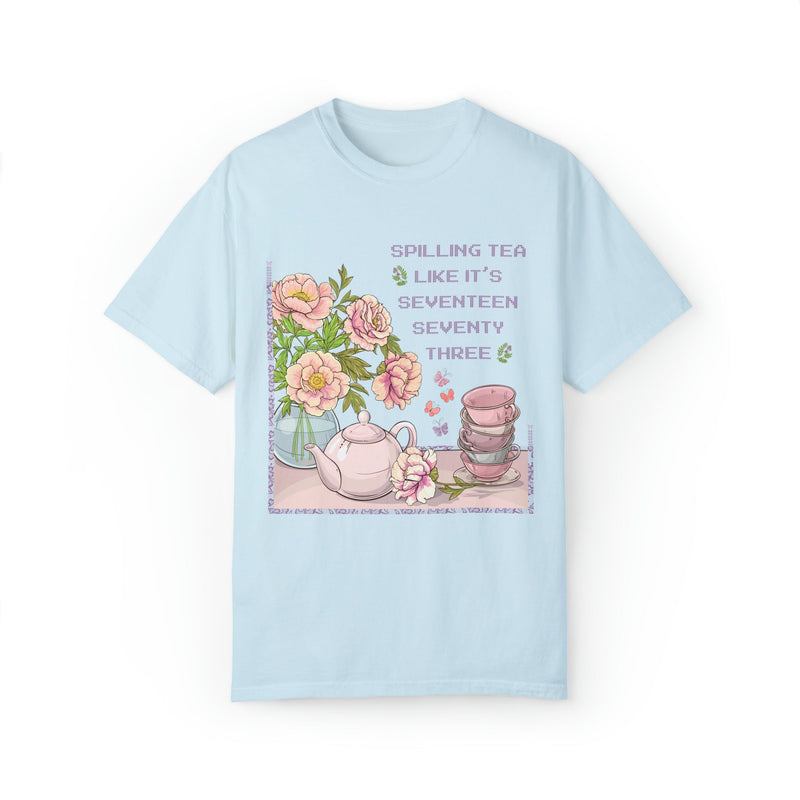 Funny History Tee Shirt: Spilling Tea Like 1773 | T-Shirt for American History Professor - Opal and June