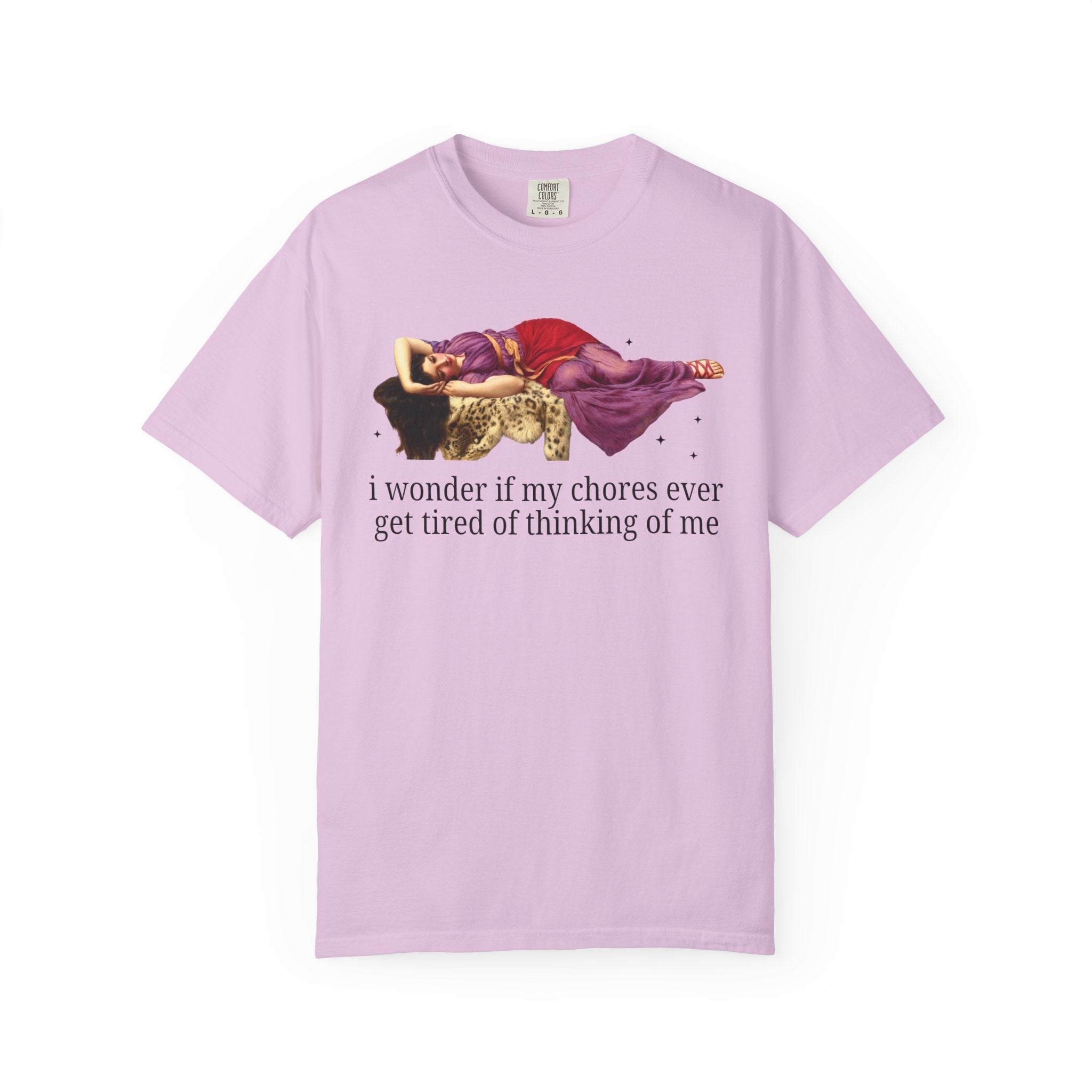 Funny Housekeeping Tee Shirt for Working Mom or Stay at Home Mom, Silly Art History T-Shirt, John William Godward 19th Century Painting - Opal and June