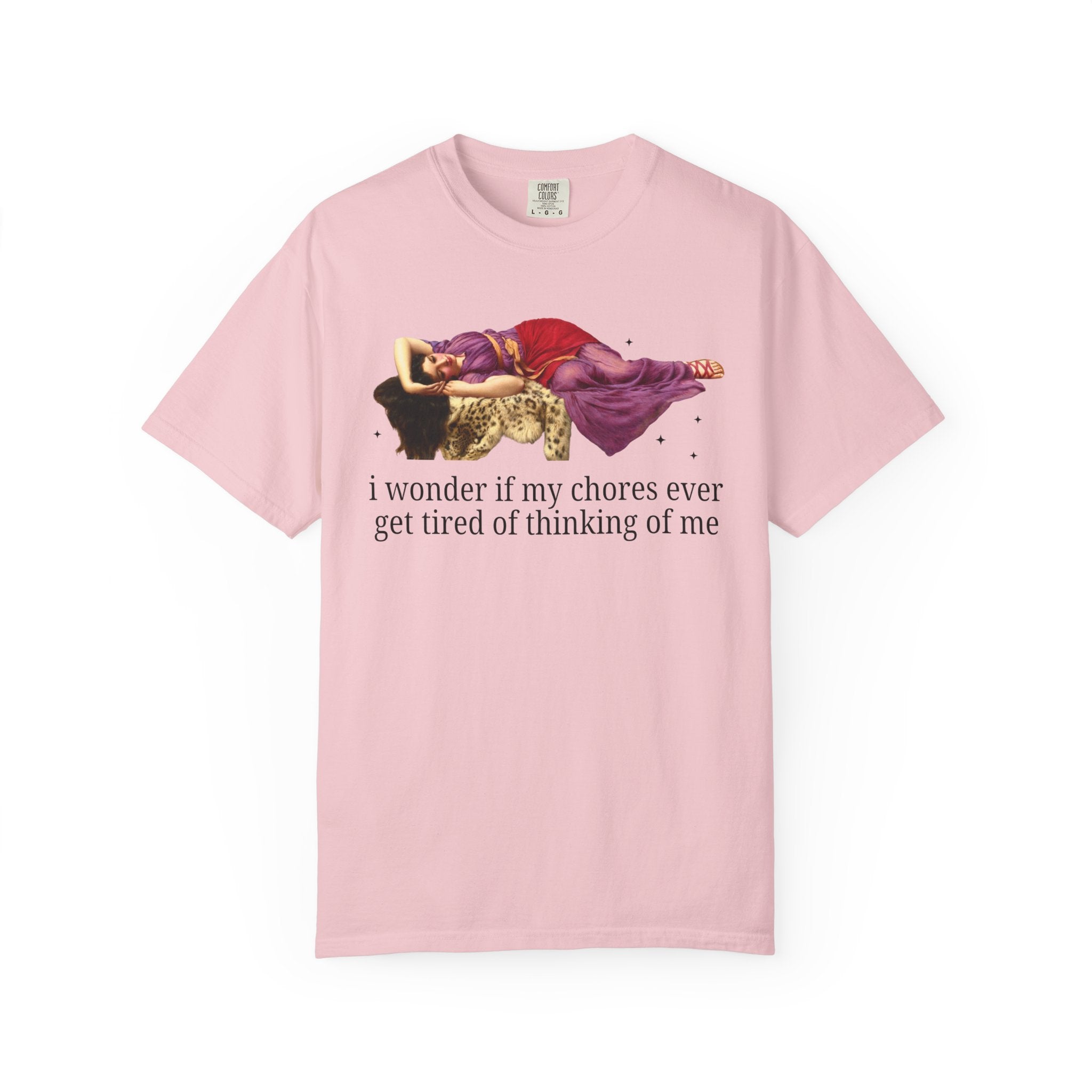 Funny Housekeeping Tee Shirt for Working Mom or Stay at Home Mom, Silly Art History T-Shirt, John William Godward 19th Century Painting - Opal and June