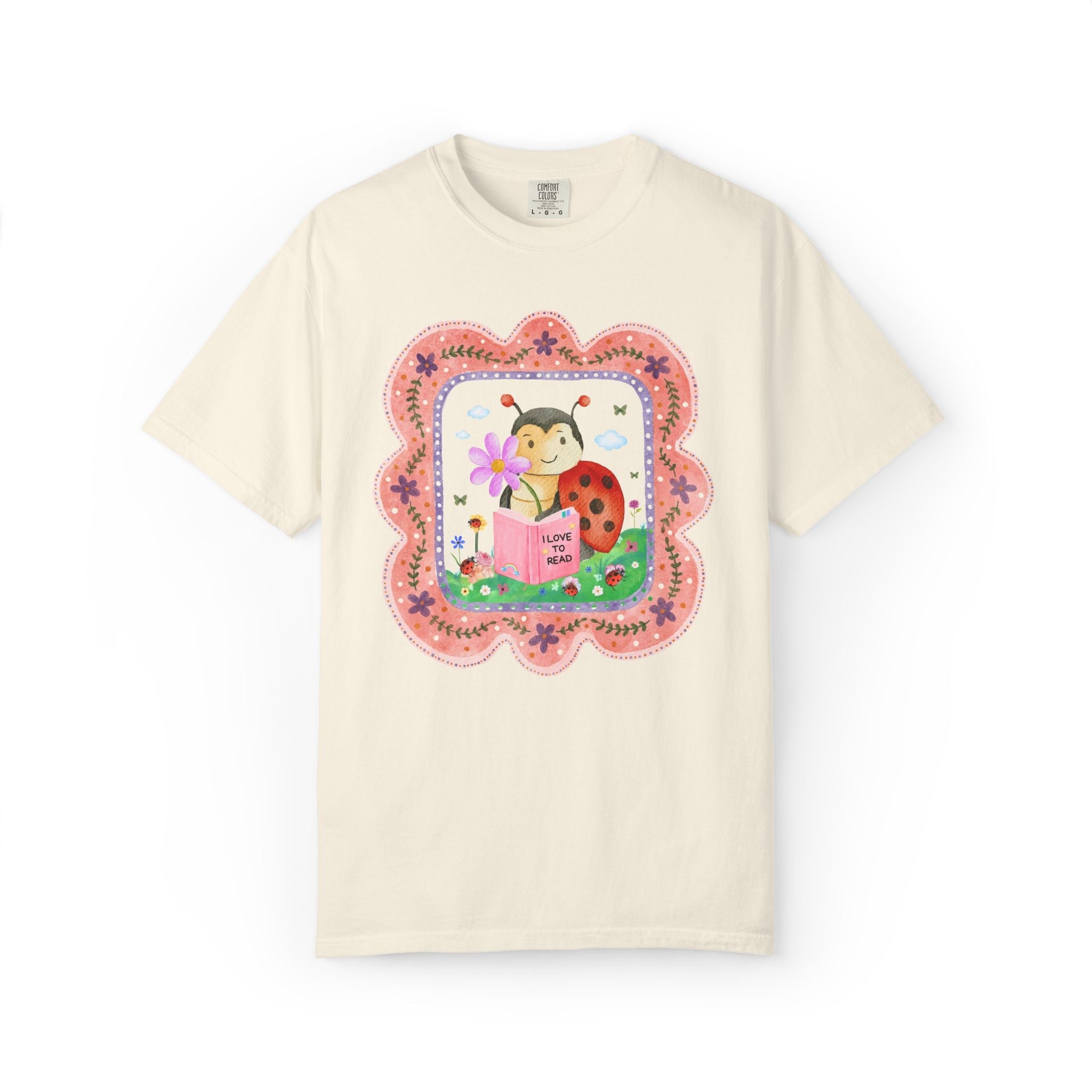 Funny Ladybug Insect Lover Tee Shirt for Bookworm or School Librarian Who Loves Reading: I Love to Read Silly Entomologist Bookish T-Shirt - Opal and June