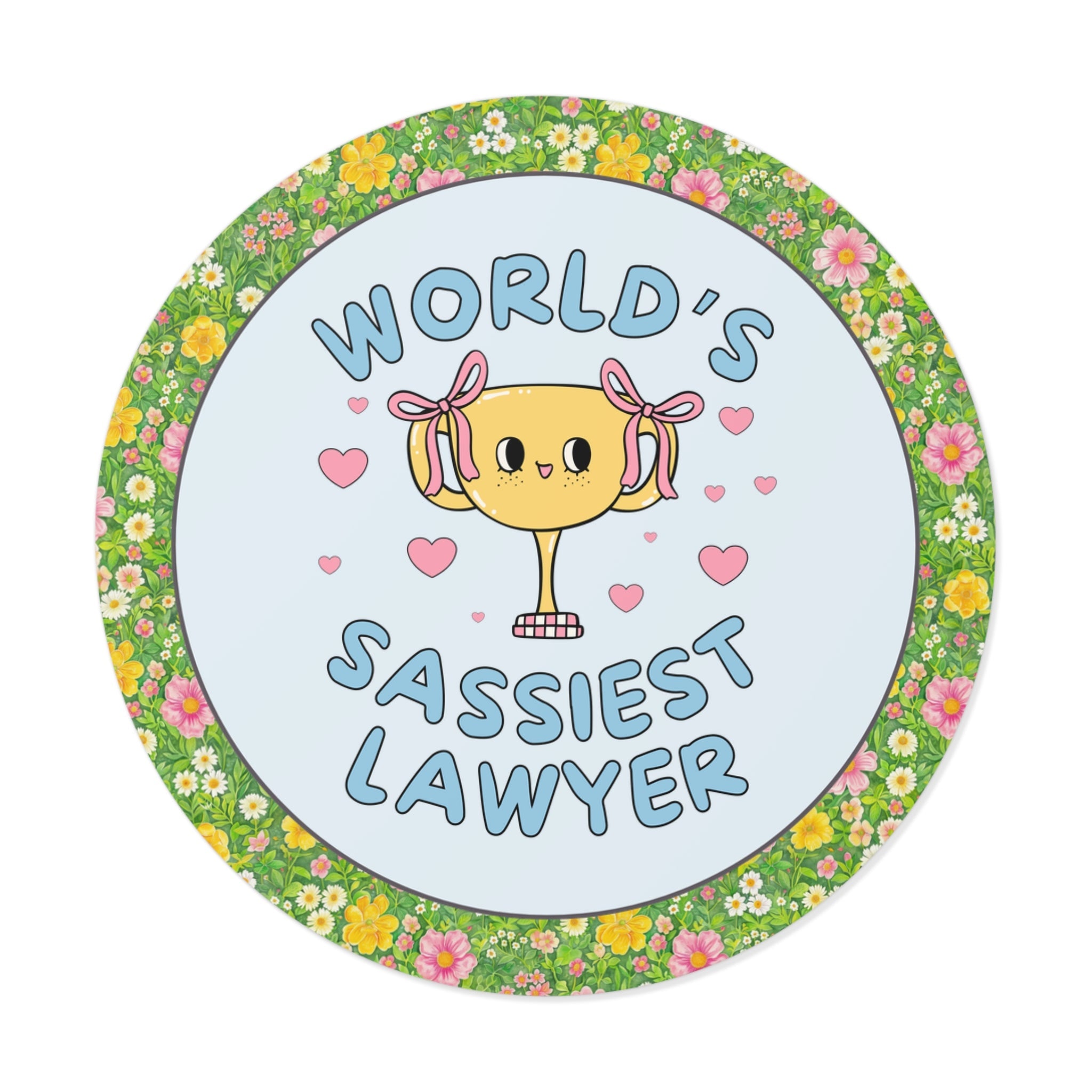 Funny Lawyer or Law Student Graduation Sticker: World's Sassiest Lawyer, Colorful Maximalist Sticker with Flowers, Small Thank You Gift - Opal and June