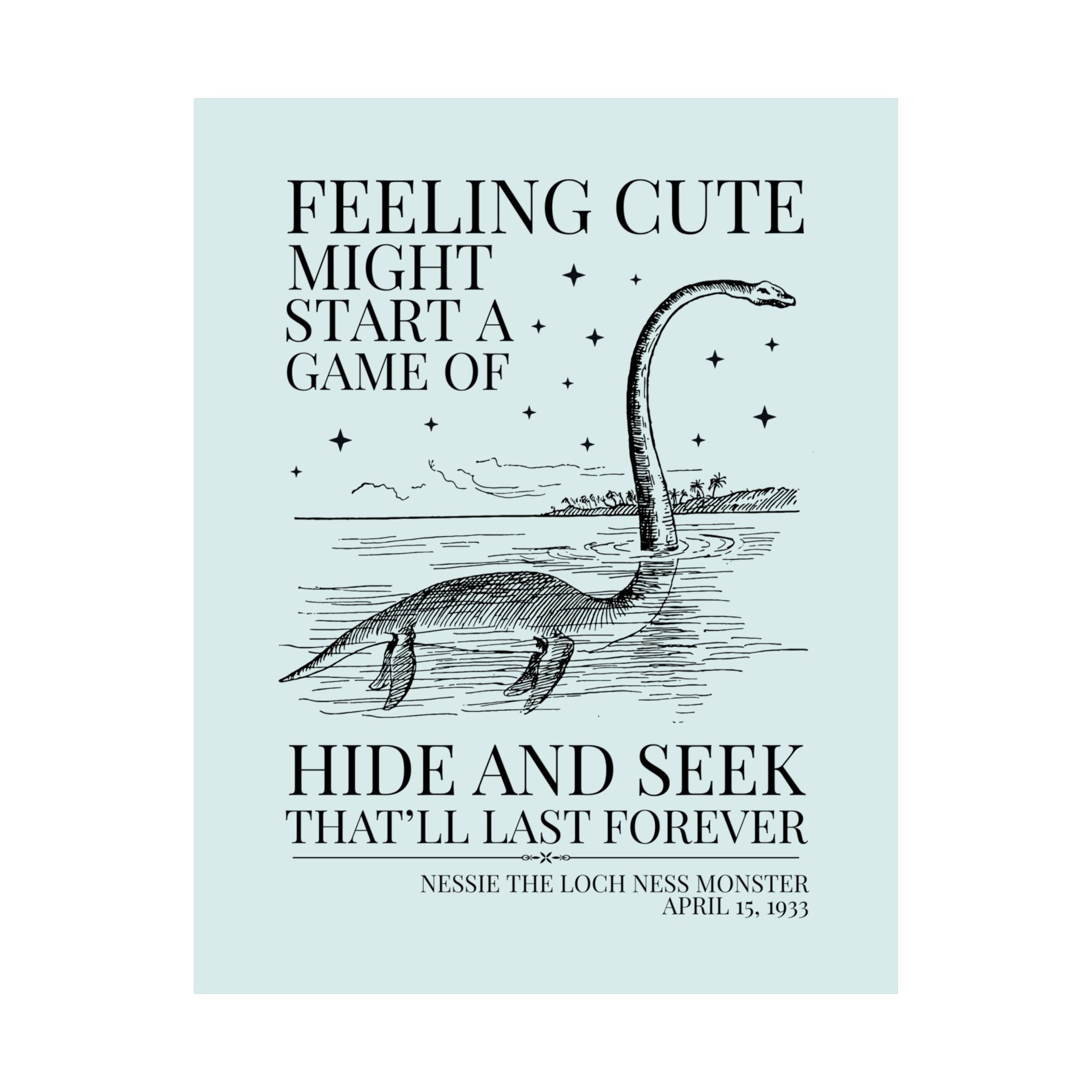 Funny Loch Ness Monster History Lover Poster: Early 1900s Scottish History Buff Gift, Cute Historical Mysteries Print with Stars - Opal and June
