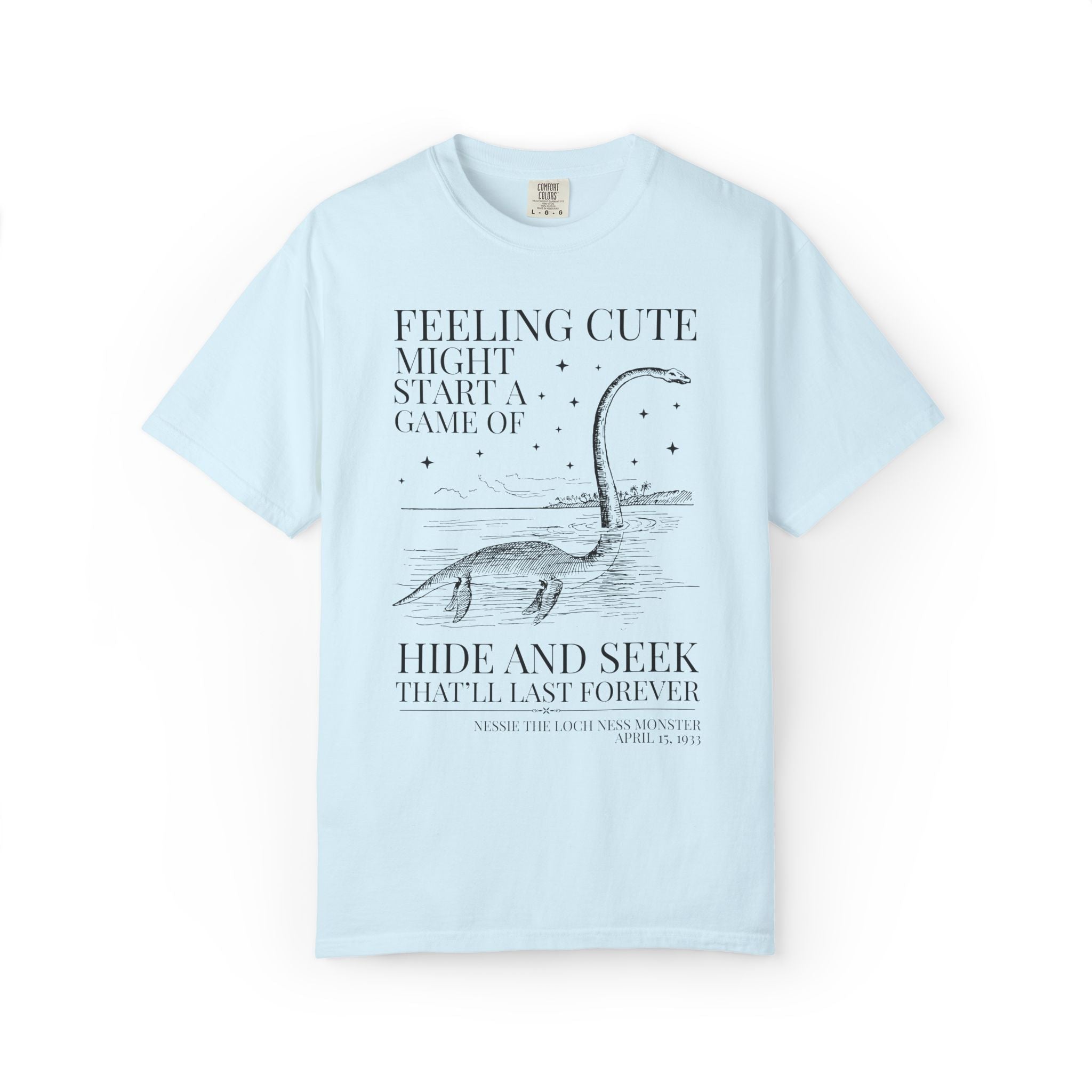 Funny Loch Ness Monster History Lover T-Shirt: Early 1900s Scottish History Buff Gift, Cute Historical Mysteries Tee with Stars - Opal and June