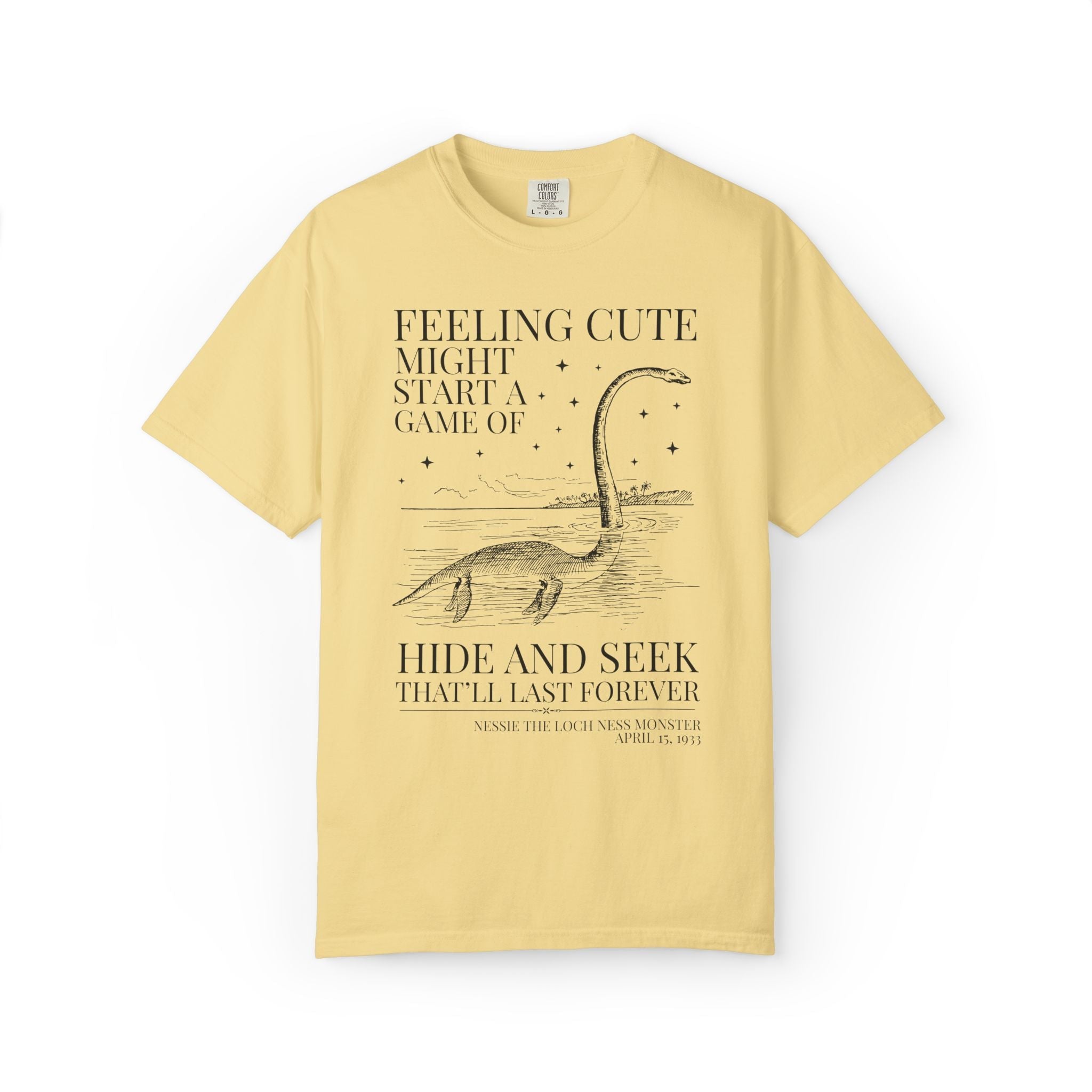 Funny Loch Ness Monster History Lover T-Shirt: Early 1900s Scottish History Buff Gift, Cute Historical Mysteries Tee with Stars - Opal and June