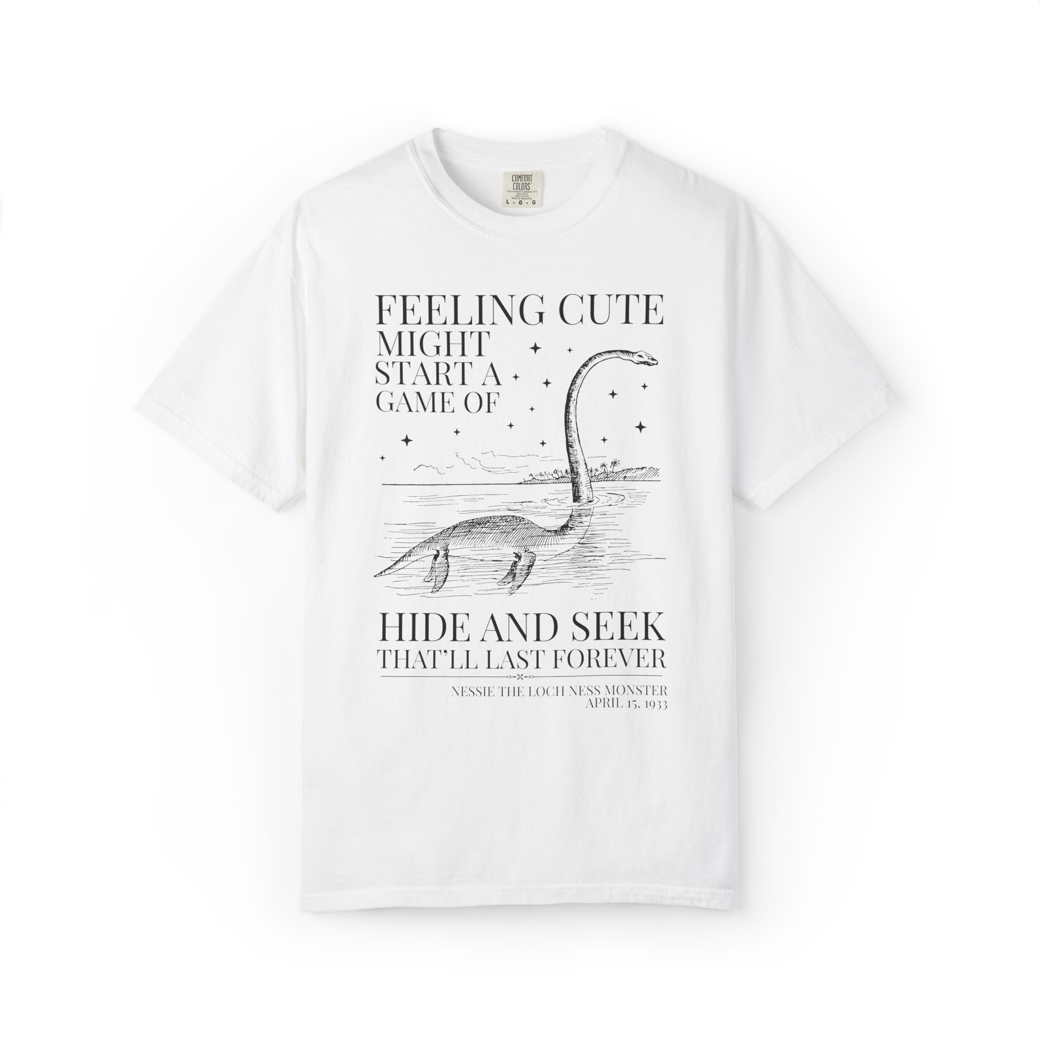 Funny Loch Ness Monster History Lover T-Shirt: Early 1900s Scottish History Buff Gift, Cute Historical Mysteries Tee with Stars - Opal and June