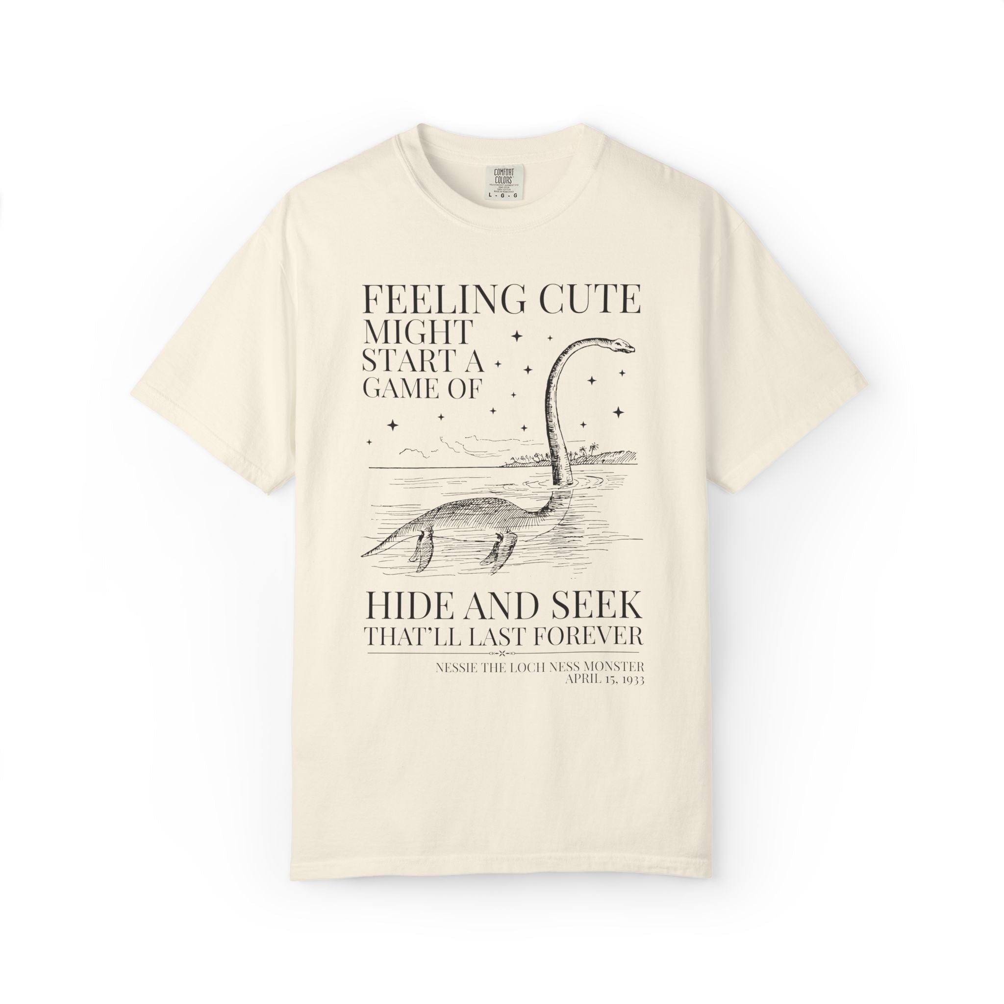 Funny Loch Ness Monster History Lover T-Shirt: Early 1900s Scottish History Buff Gift, Cute Historical Mysteries Tee with Stars - Opal and June