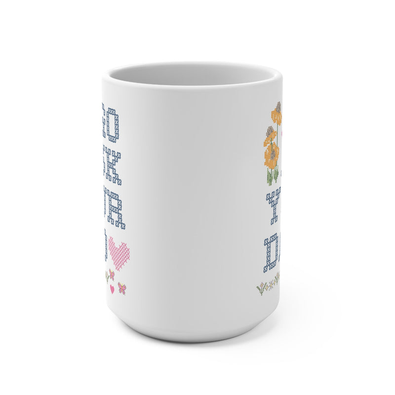 Funny Mama 15 Oz Coffee Mug, Eclectic Grandma Vibes: Go Ask Your Dad, Silly Mom Coffee Mug, 90s Aesthetic, Funny Sarcastic Mug with Flowers - Opal and June