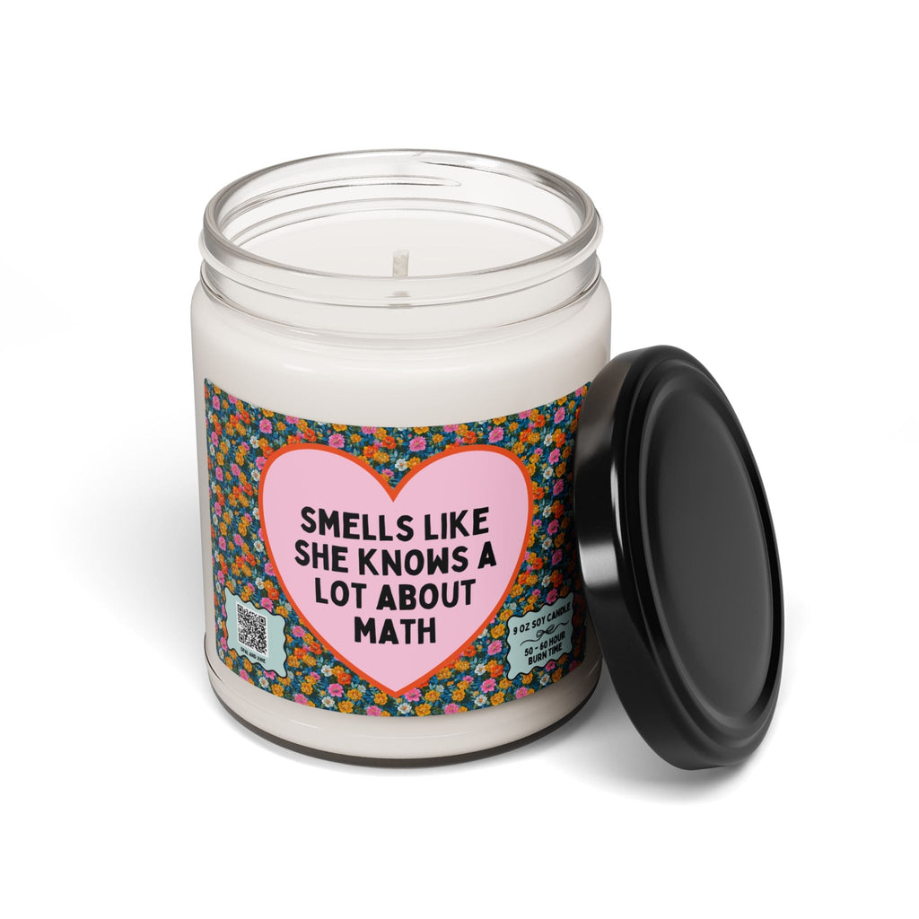 Funny Math Teacher, Math Major Gift: 9 oz Soy Candle for Math Major, Floral 90s Throwback Candle for Geometry Professor, Algebra Teacher - Opal and June