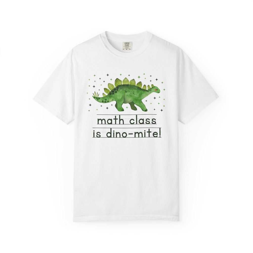 Funny Math Teacher Tee Shirt for Back to School, Funny and Adorable 90s Aesthetic Dinosaur Lover T-Shirt for High School Math Department - Opal and June