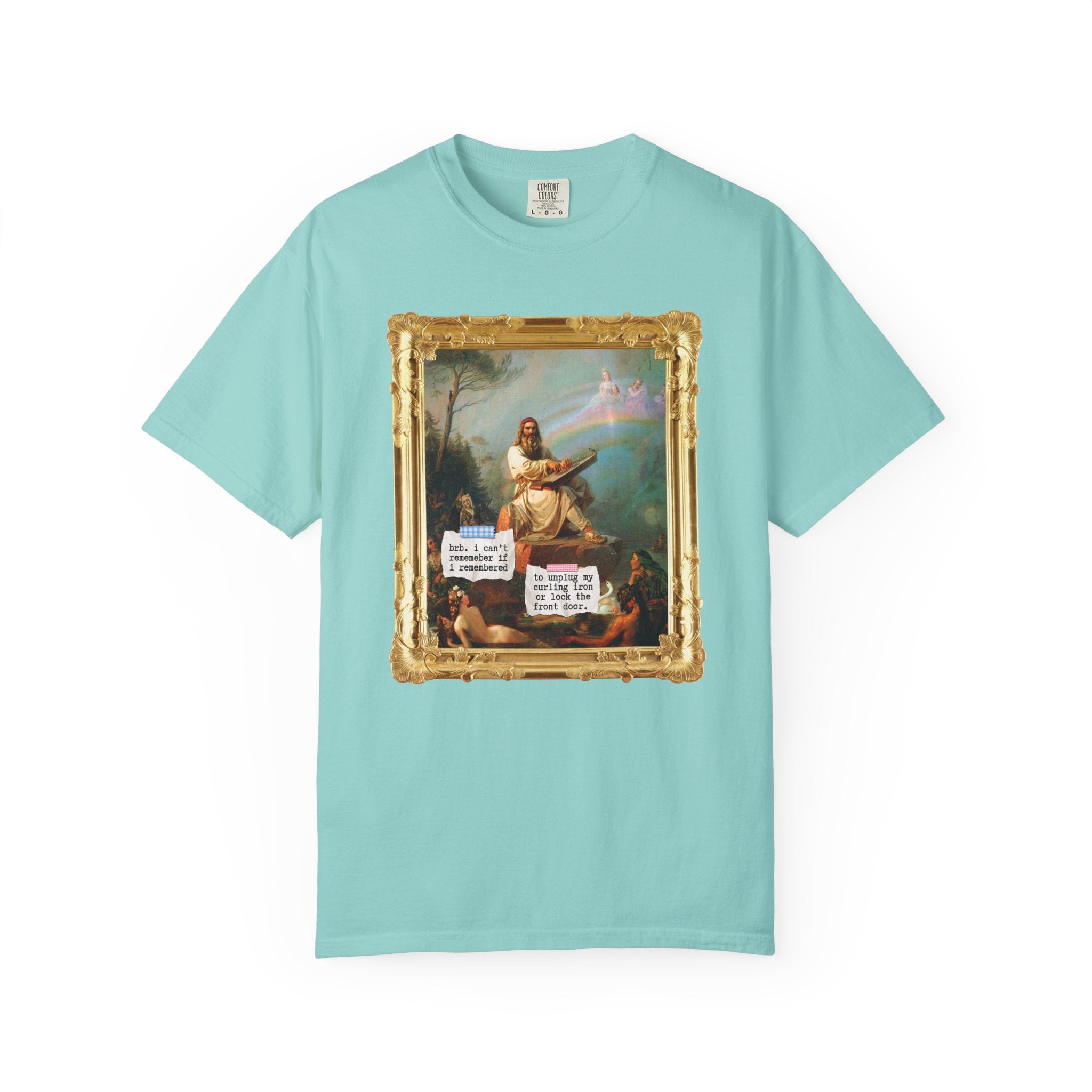 Funny Mental Health Tee Shirt for Friend with OCD, Silly Overthinking Art History Tee with Rainbow, Famous Painting by Robert Wilhelm Ekman - Opal and June