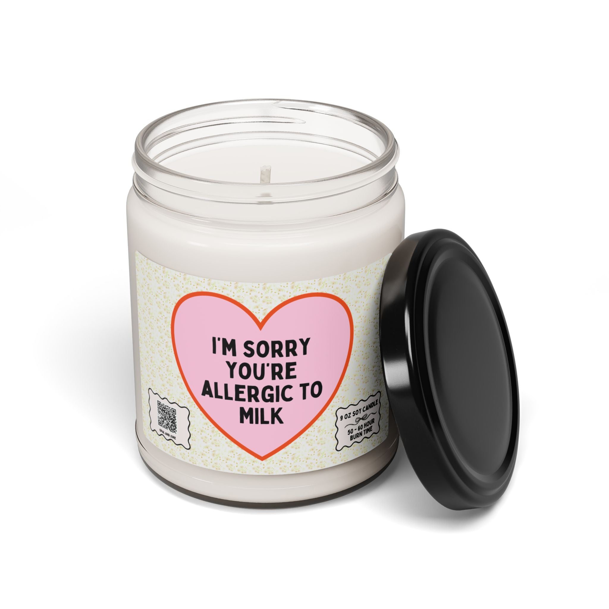 Funny Milk Allergy Gift for Friend or Sibling Allergic to Milk, 9 Oz Soy Candle, Silly Iconic Gift, Silly Lactose Intolerant Allergy Gift - Opal and June