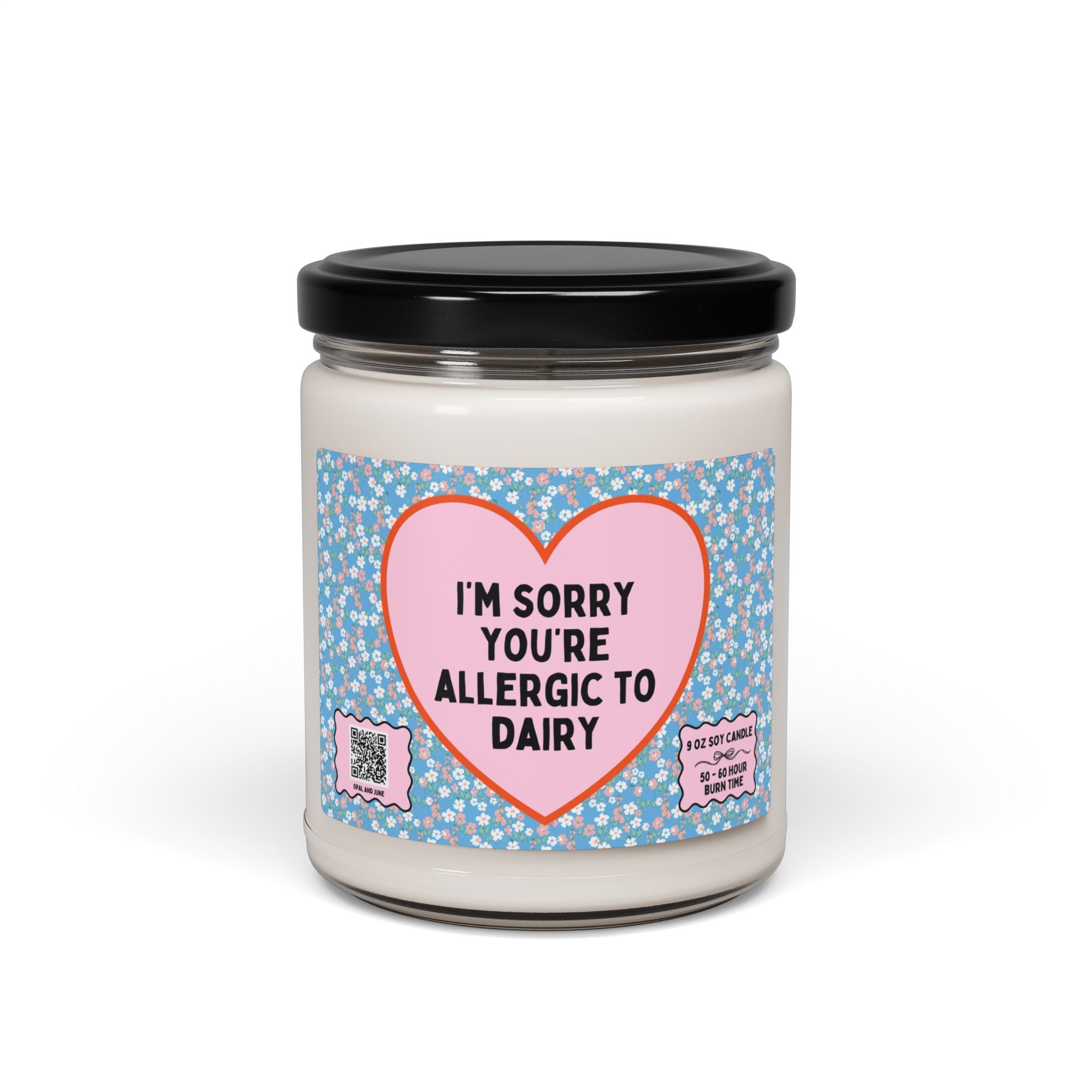 Funny Milk or Dairy Allergy Gift for Friend or Sibling Allergic to Dairy, 9 Oz Soy Candle, Silly Iconic Gift, Silly Lactose Intolerant Gift - Opal and June